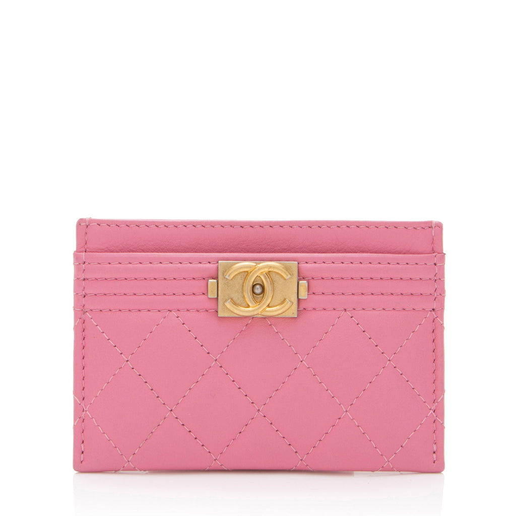 Chanel Lambskin Boy Card Holder (SHF-xyoKJV)