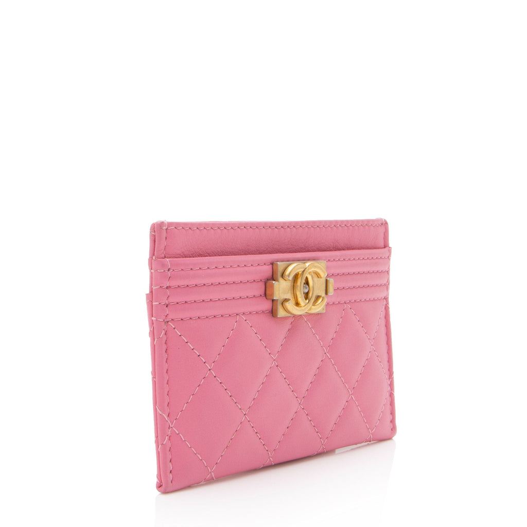 Chanel Lambskin Boy Card Holder (SHF-xyoKJV)