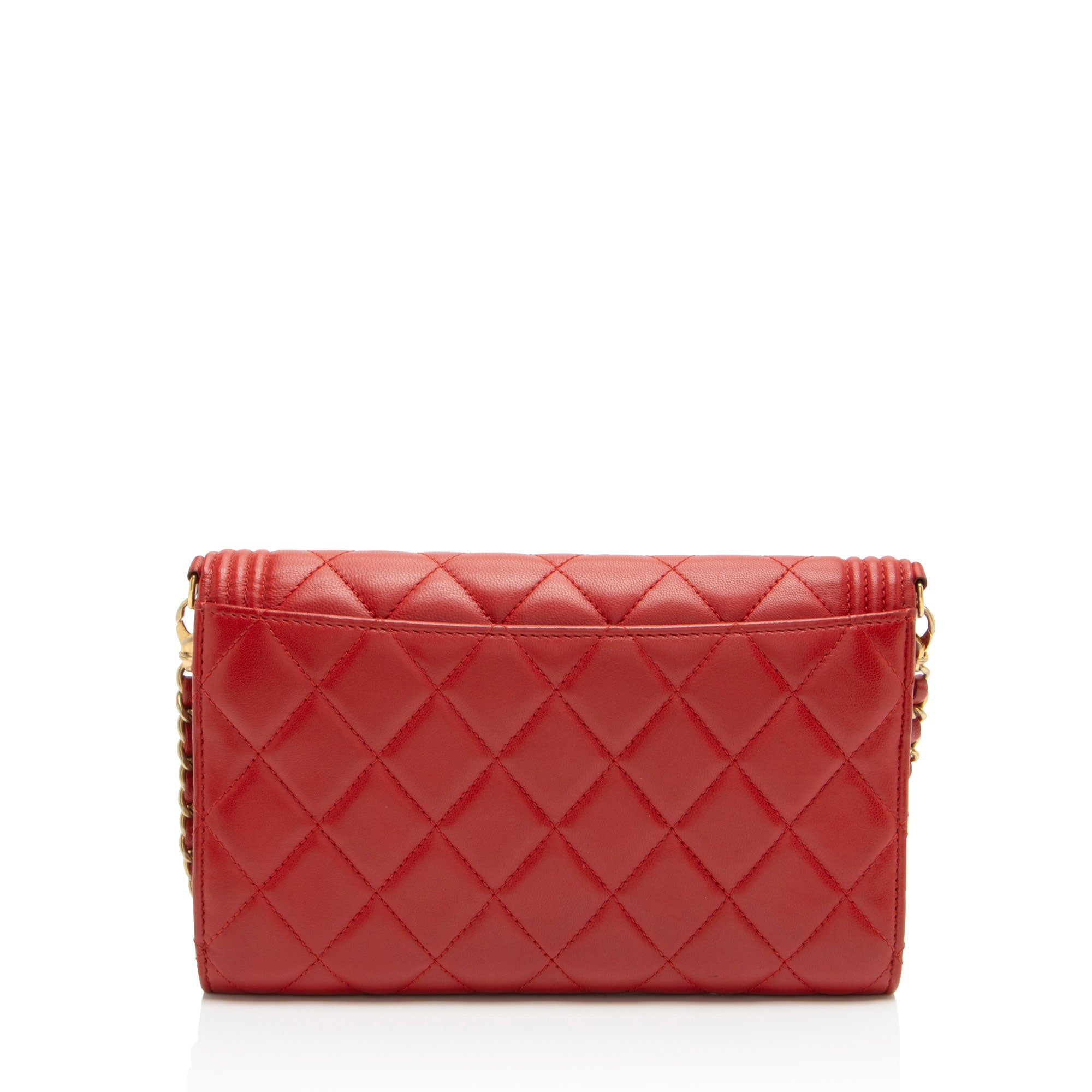 Chanel Lambskin Boy Clutch on Chain