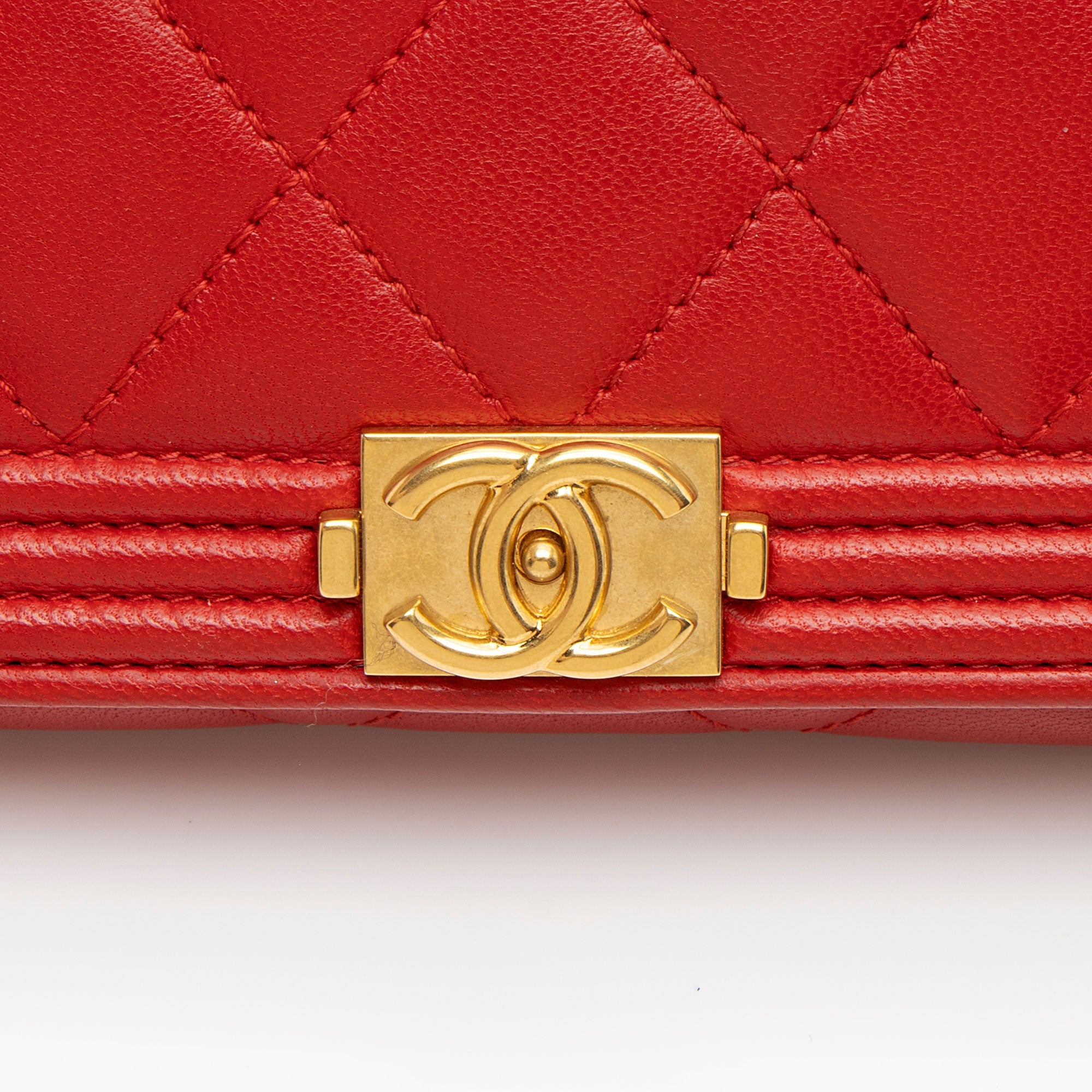Chanel Lambskin Boy Clutch on Chain