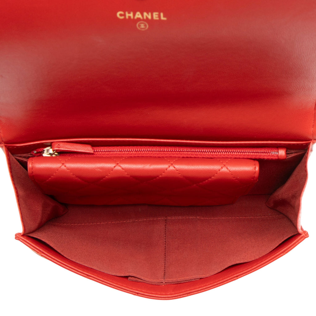Chanel Lambskin Boy Clutch on Chain