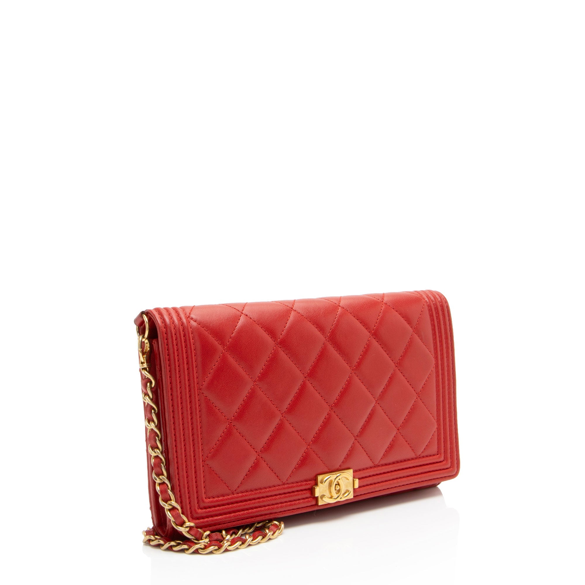 Chanel Lambskin Boy Clutch on Chain