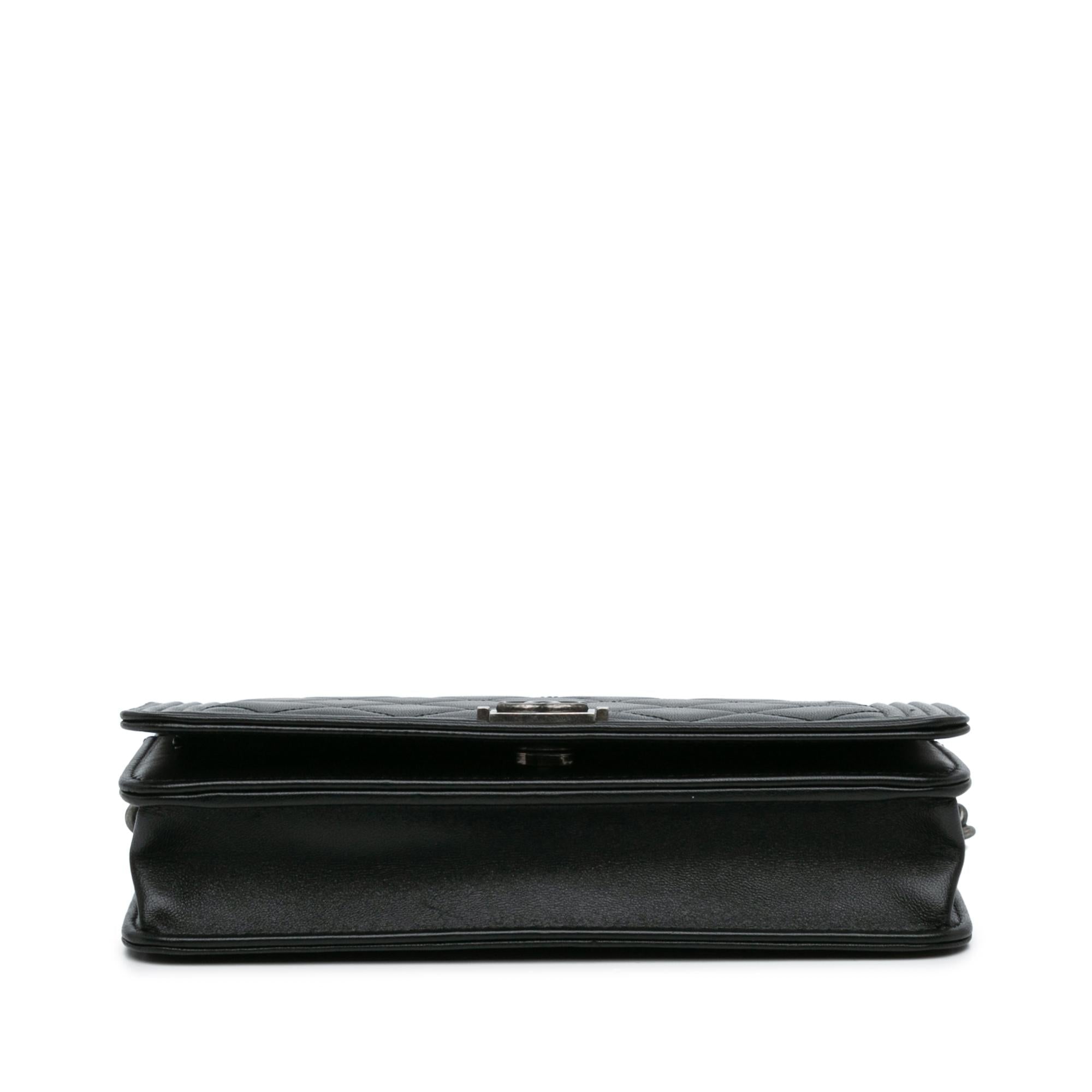 Chanel Lambskin Boy Wallet On Chain