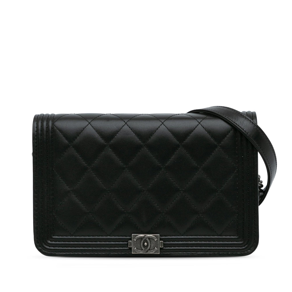 Chanel Lambskin Boy Wallet On Chain