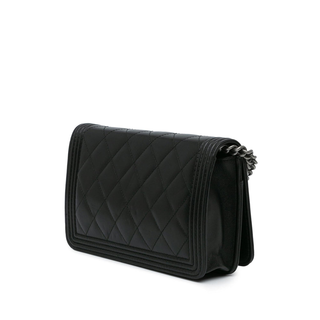 Chanel Lambskin Boy Wallet On Chain