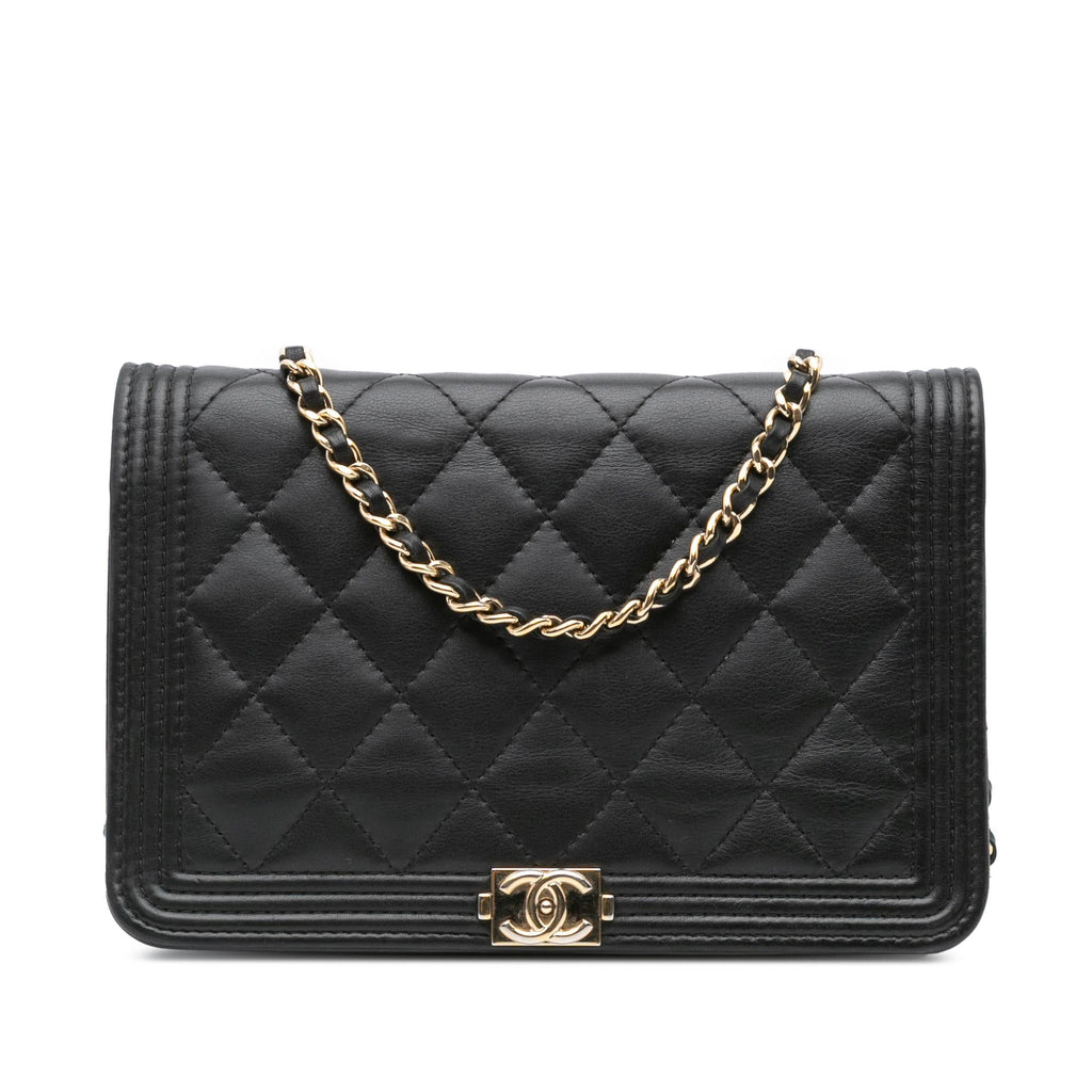 Chanel Lambskin Boy Wallet On Chain