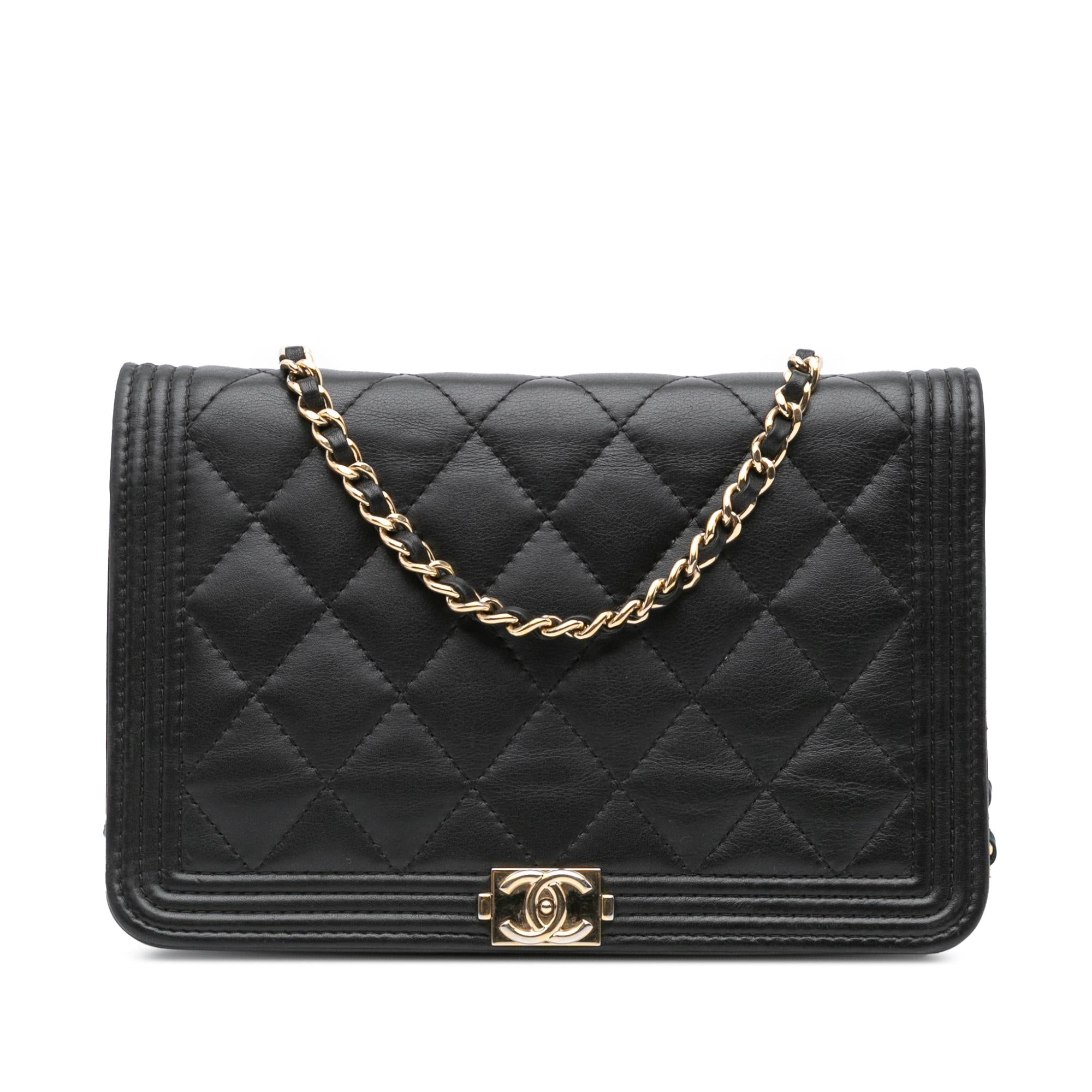 Chanel Lambskin Boy Wallet On Chain