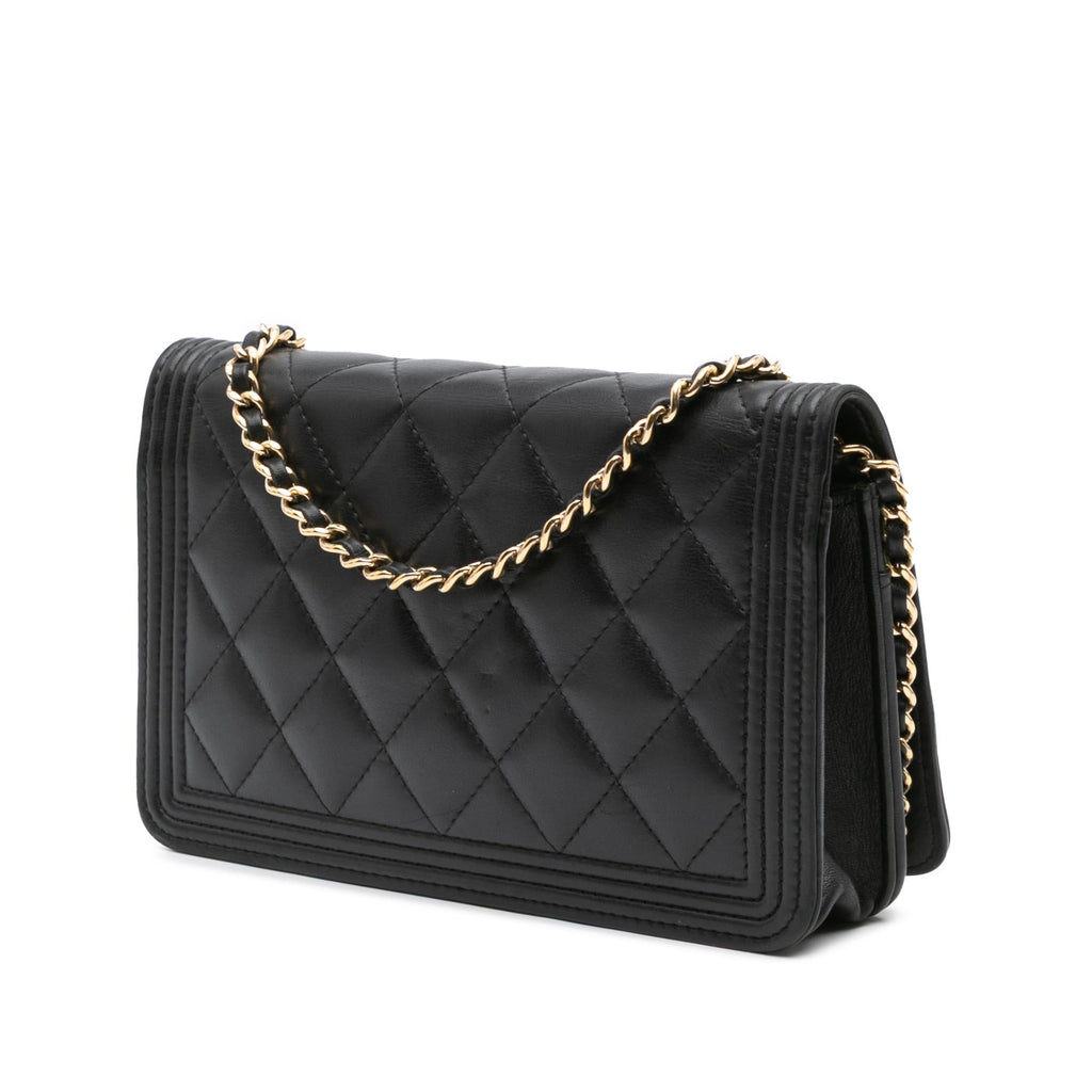 Chanel Lambskin Boy Wallet On Chain