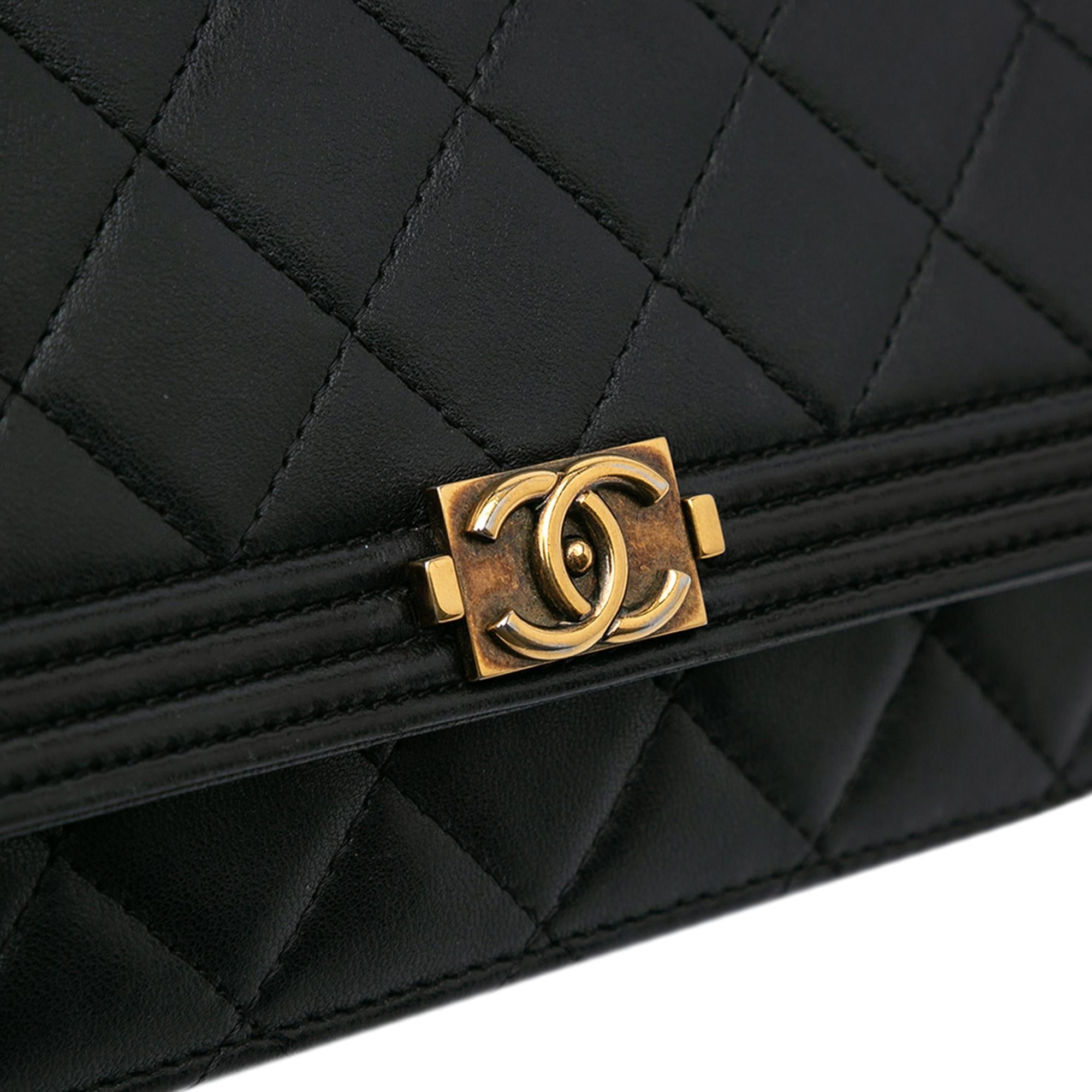 Chanel Lambskin Boy Wallet On Chain
