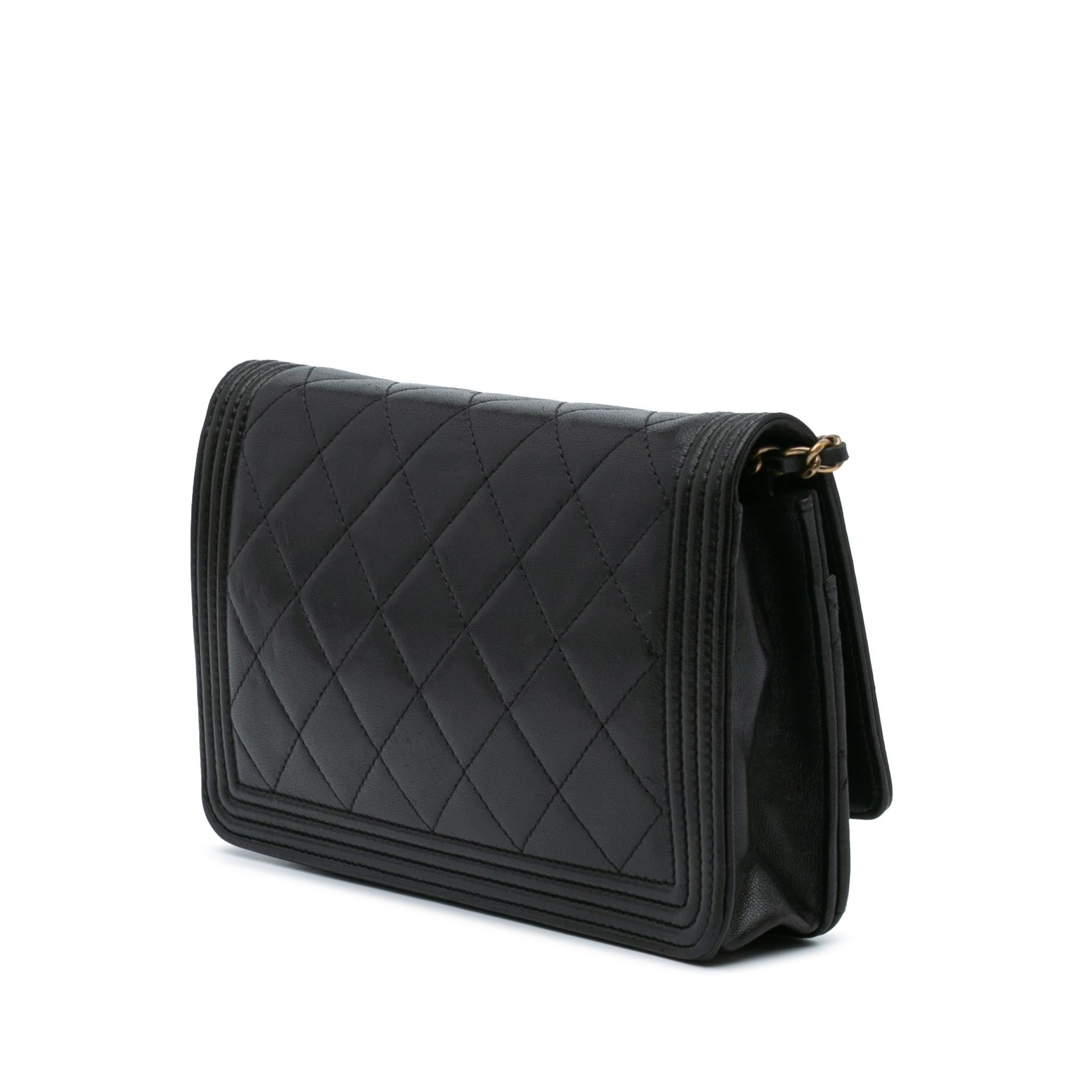 Chanel Lambskin Boy Wallet On Chain