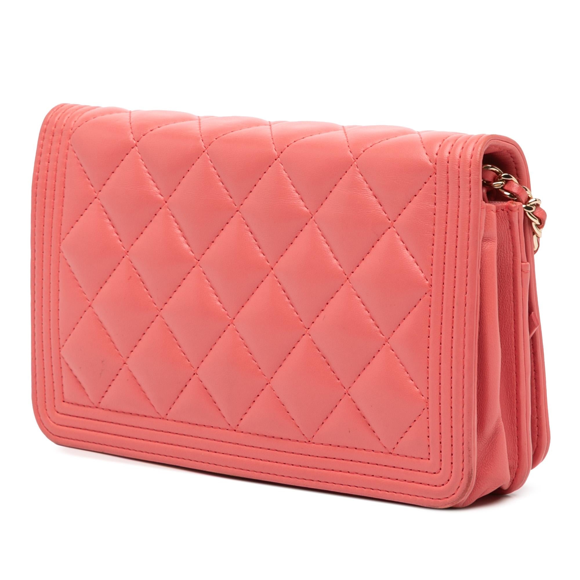 Chanel Lambskin Boy Wallet On Chain