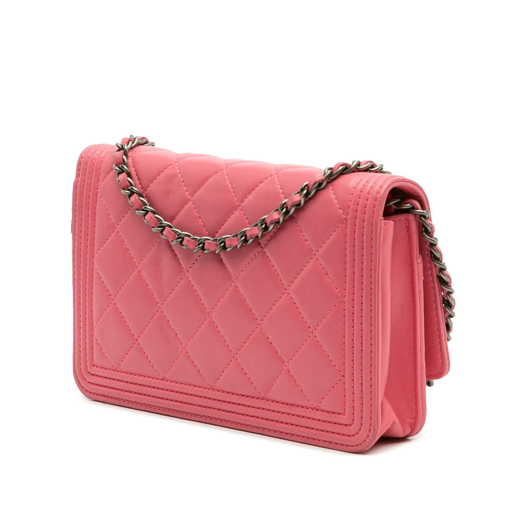 Chanel Lambskin Boy Wallet On Chain