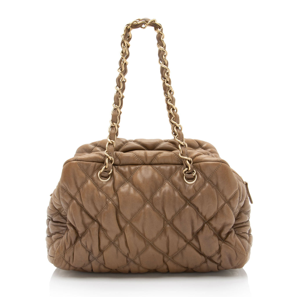 Chanel Lambskin Bubble Quilt Satchel