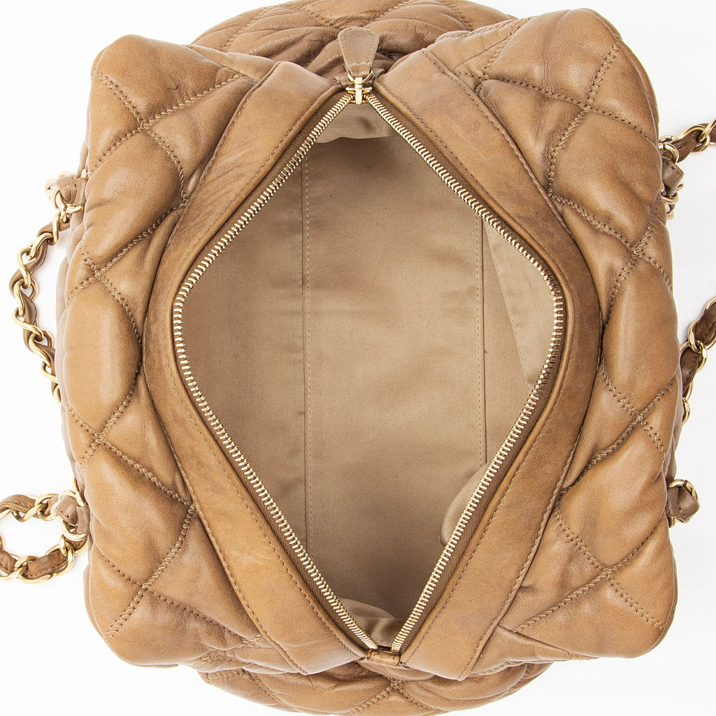 Chanel Lambskin Bubble Quilt Satchel