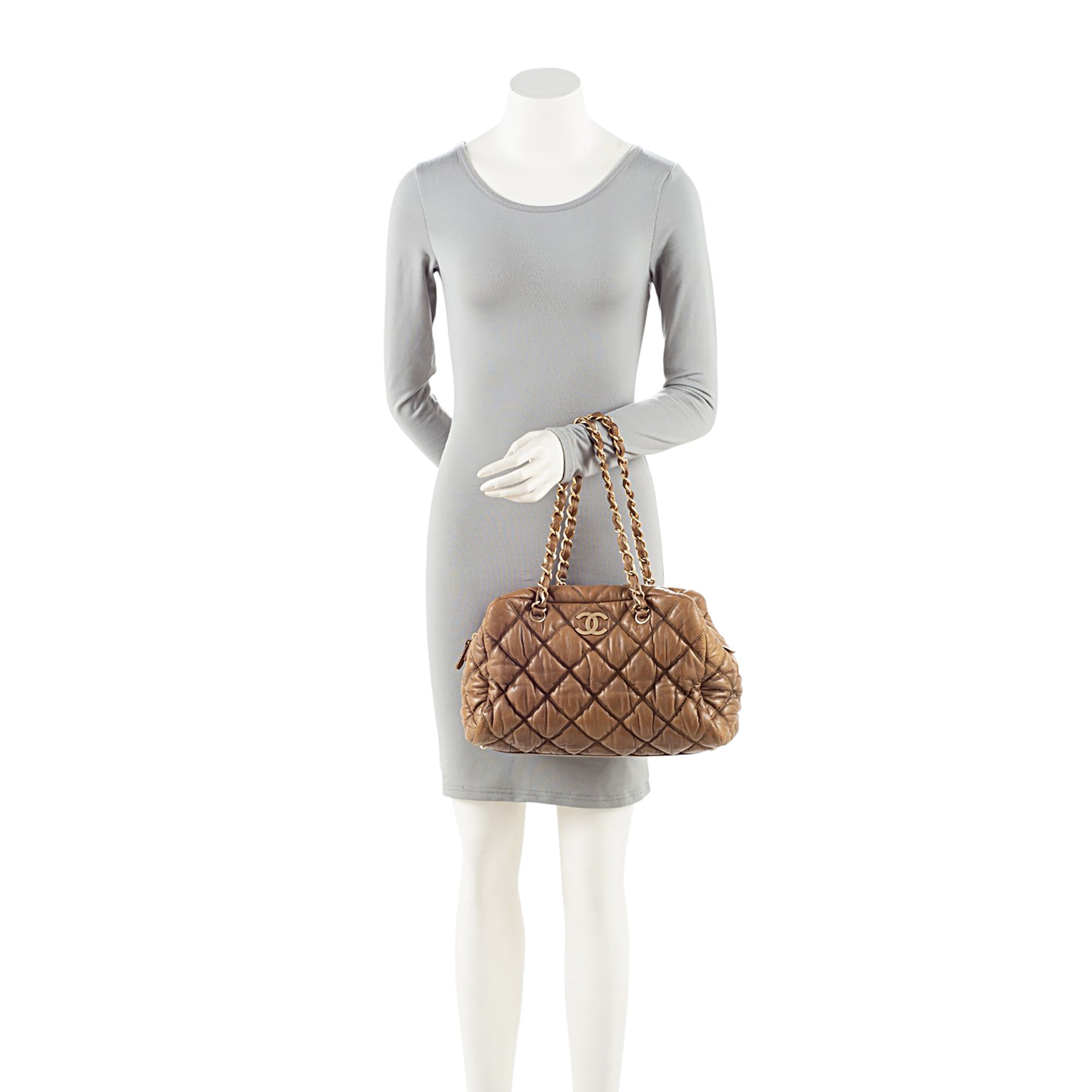 Chanel Lambskin Bubble Quilt Satchel