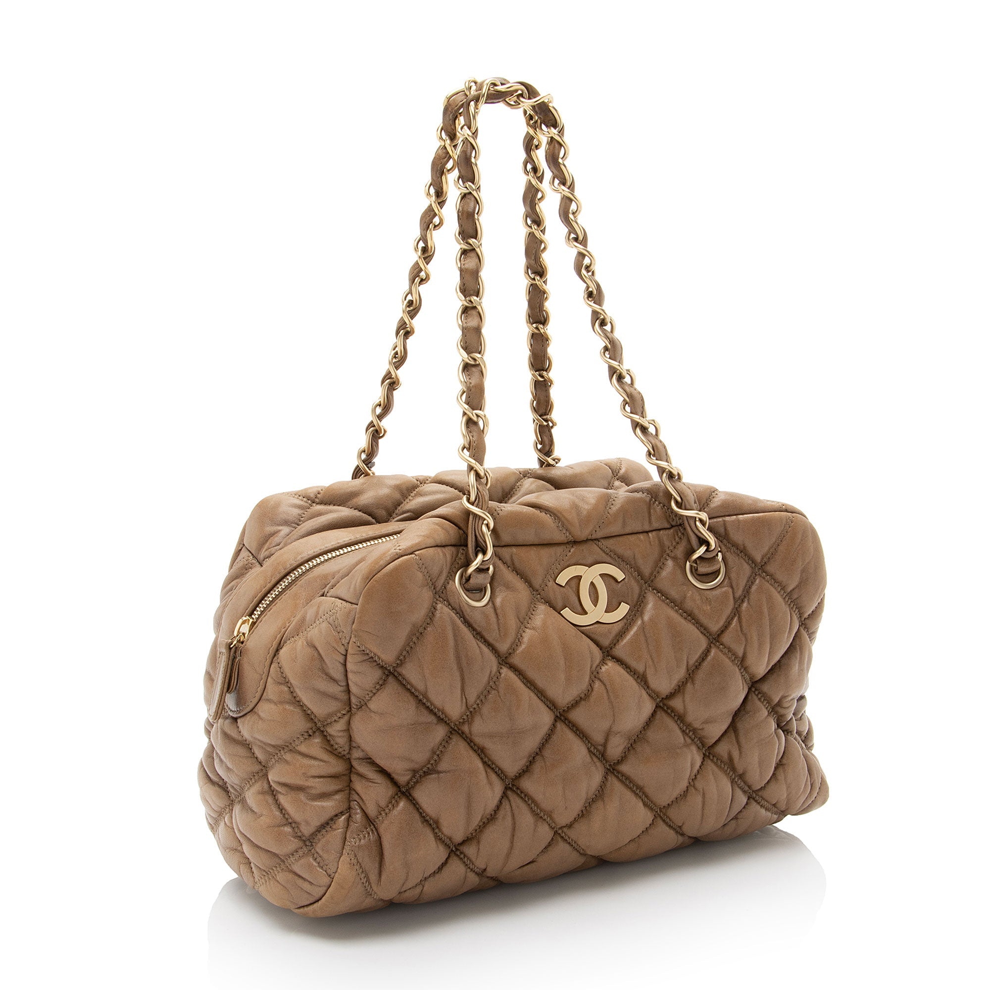 Chanel Lambskin Bubble Quilt Satchel