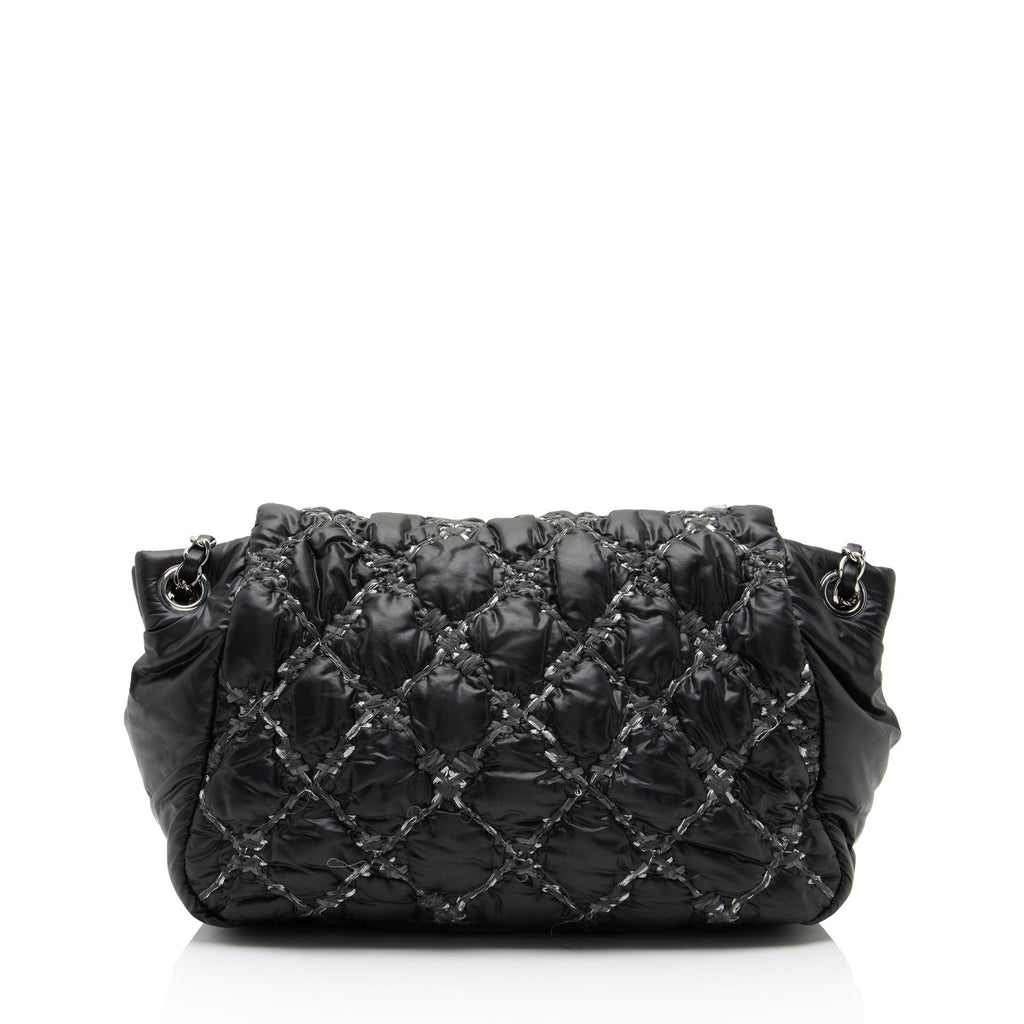 Chanel Lambskin Bubble Quilt Tweed Medium Flap Shoulder Bag