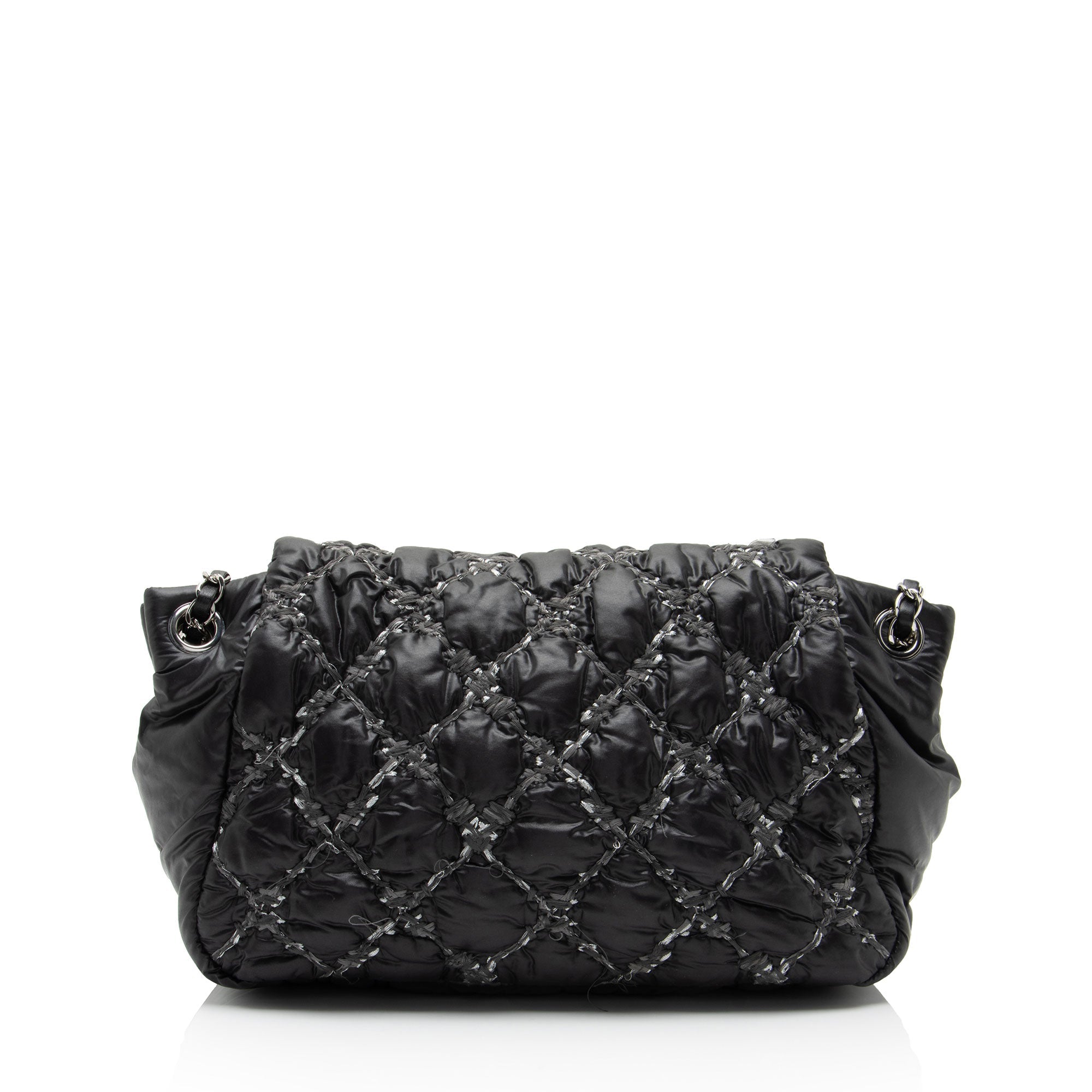 Chanel Lambskin Bubble Quilt Tweed Medium Flap Shoulder Bag