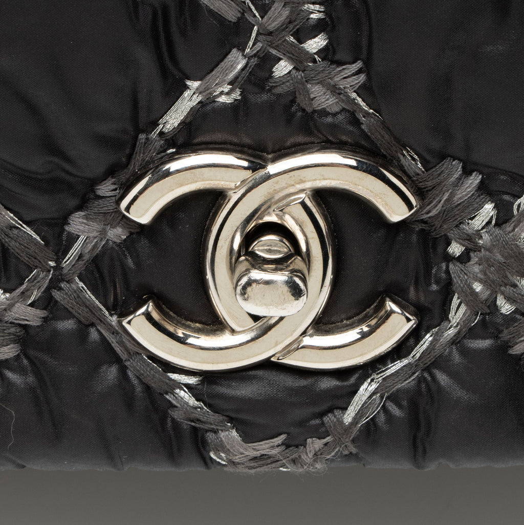 Chanel Lambskin Bubble Quilt Tweed Medium Flap Shoulder Bag