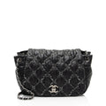 Chanel Lambskin Bubble Quilt Tweed Medium Flap Shoulder Bag