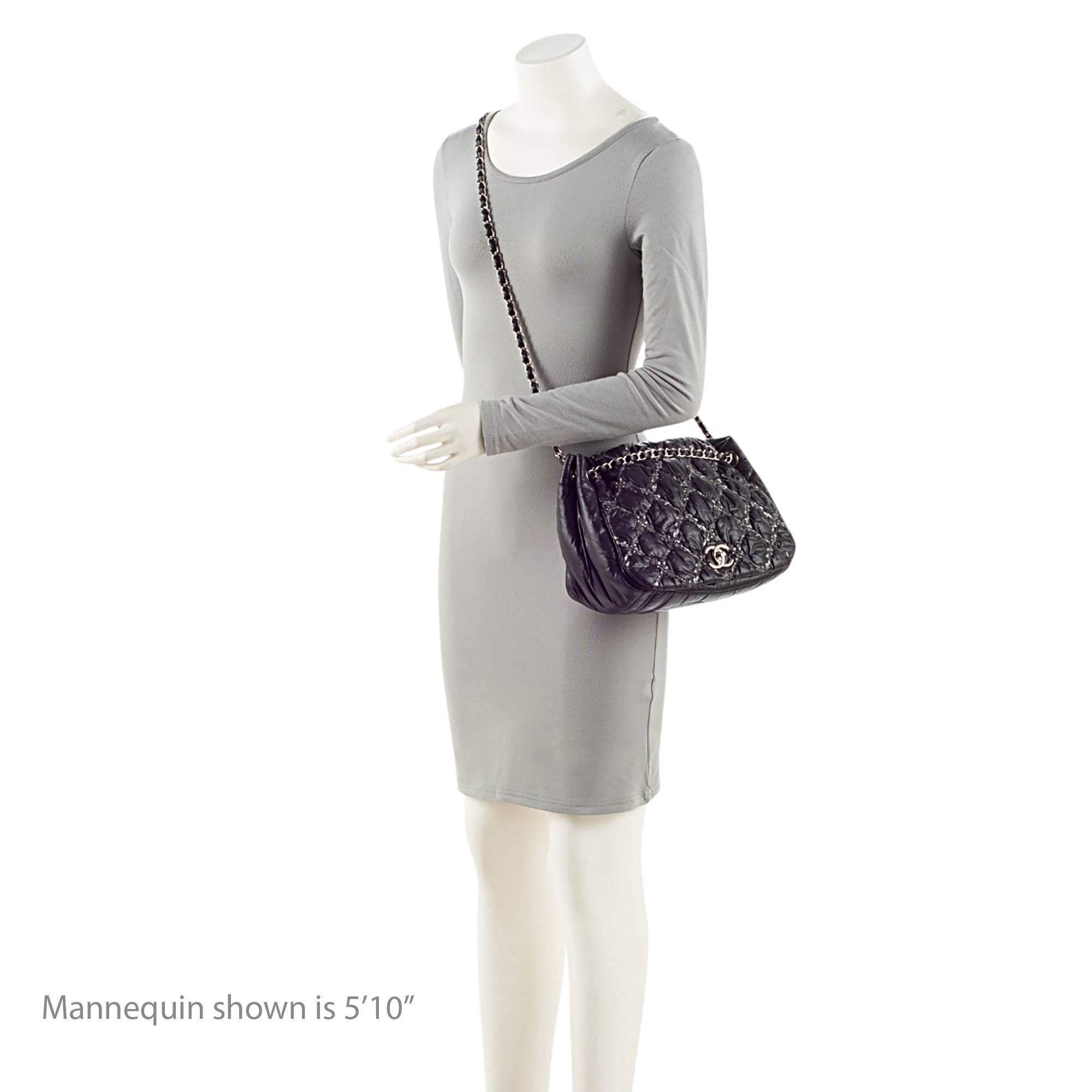 Chanel Lambskin Bubble Quilt Tweed Medium Flap Shoulder Bag