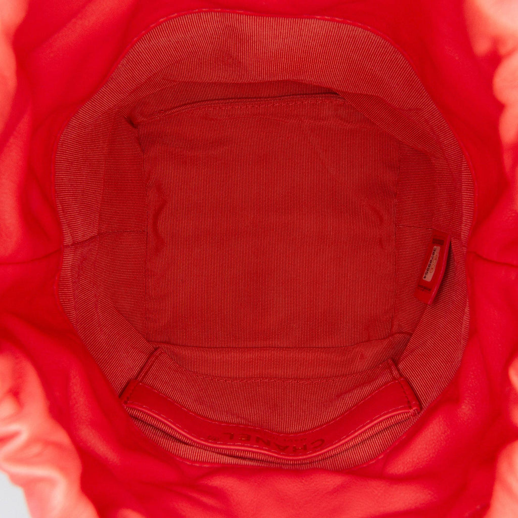 Chanel Lambskin CC Chain Frame Drawstring Bucket Bag
