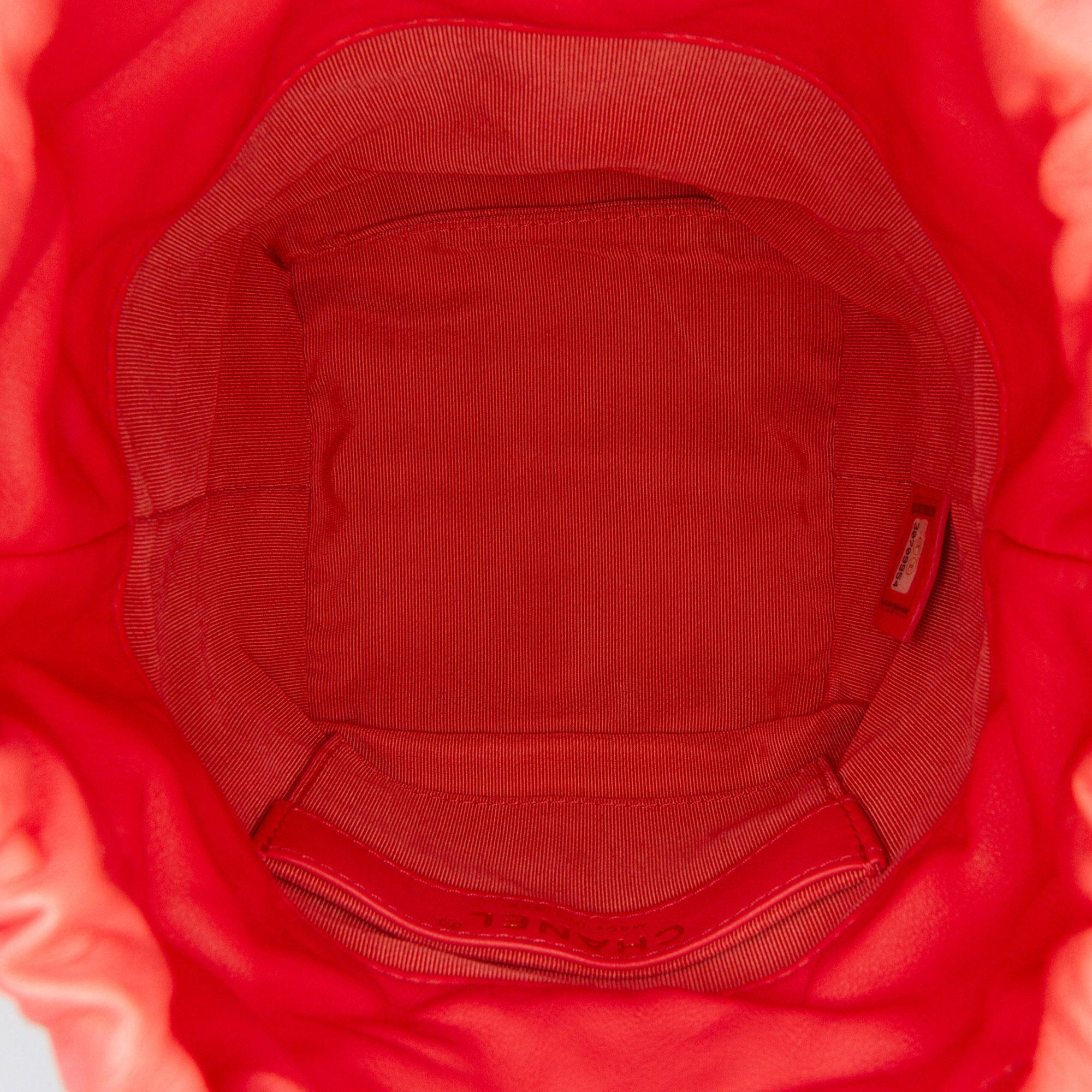 Chanel Lambskin CC Chain Frame Drawstring Bucket Bag
