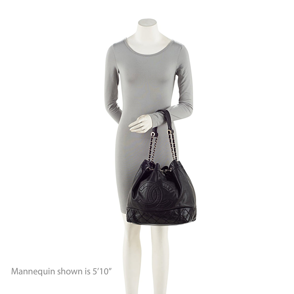 Chanel Lambskin CC Drawstring Bucket Bag
