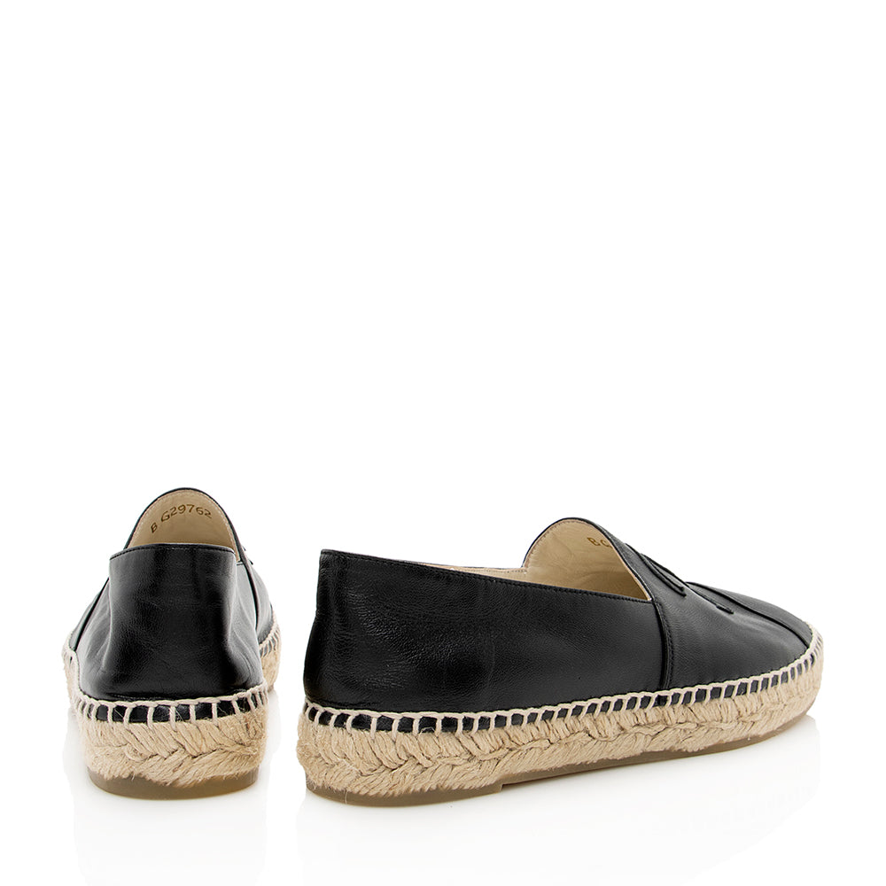 Chanel Lambskin CC Espadrilles - Size 7 / 37 (SHF-19084)