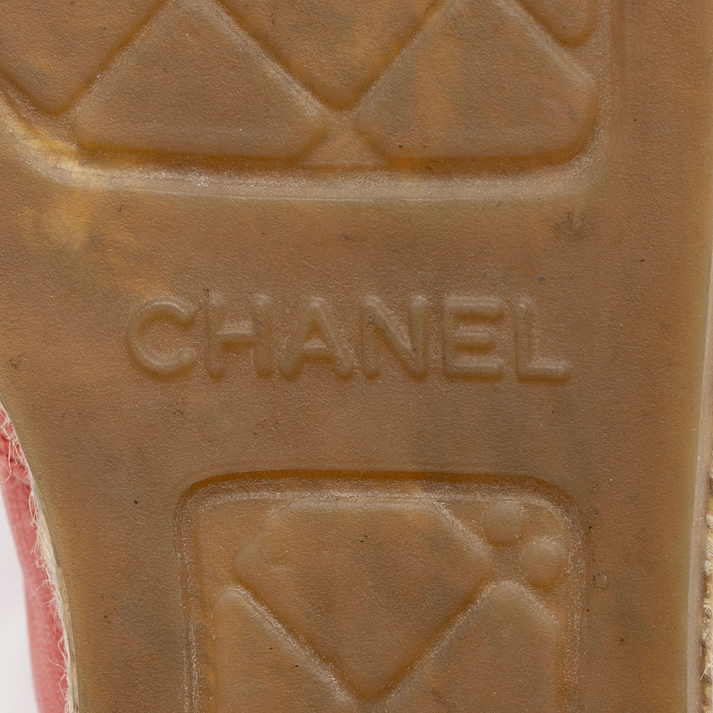 Chanel Lambskin CC Espadrilles - Size 7 / 37 (SHF-mU3mEW)