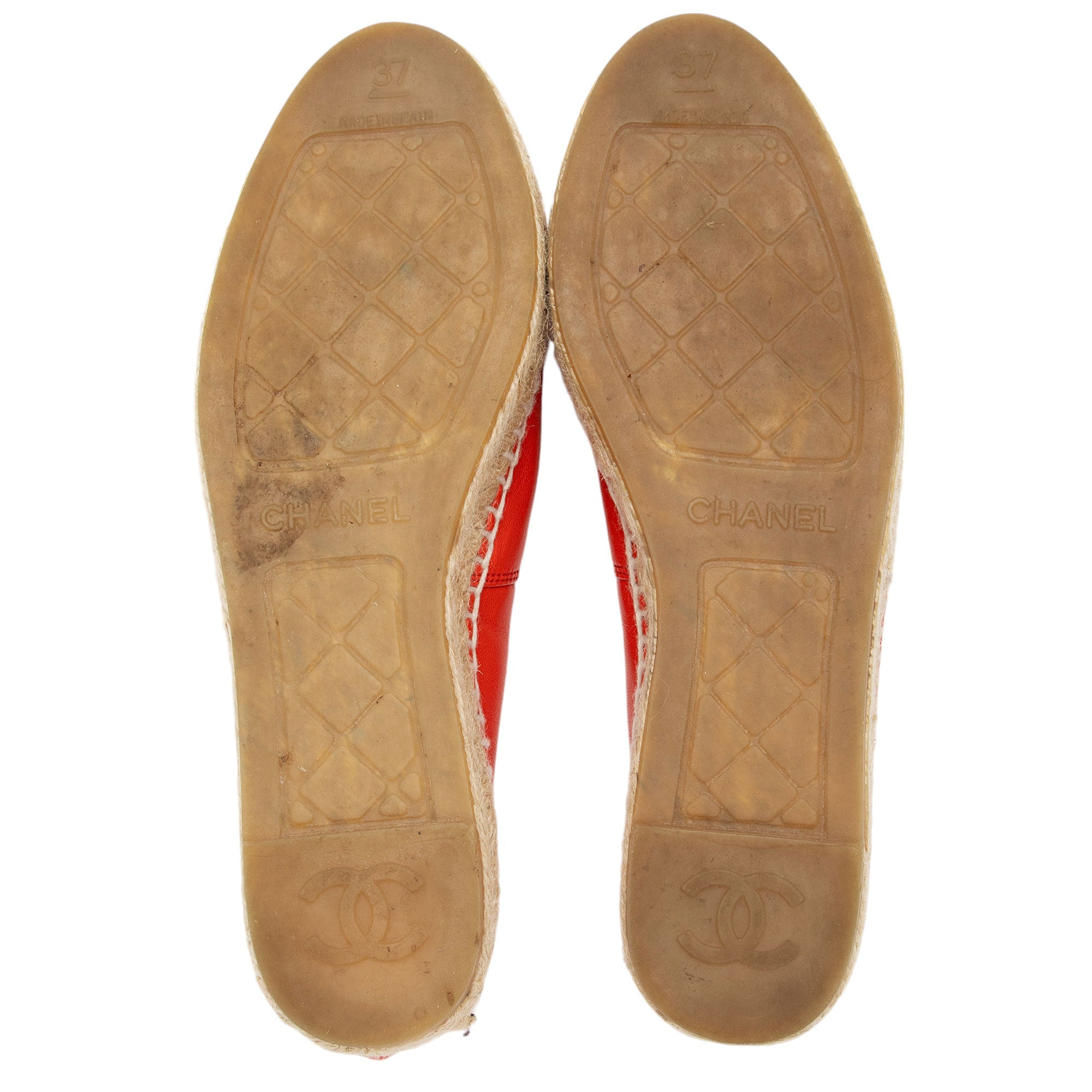 Chanel Lambskin CC Espadrilles - Size 7 / 37 (SHF-mU3mEW)