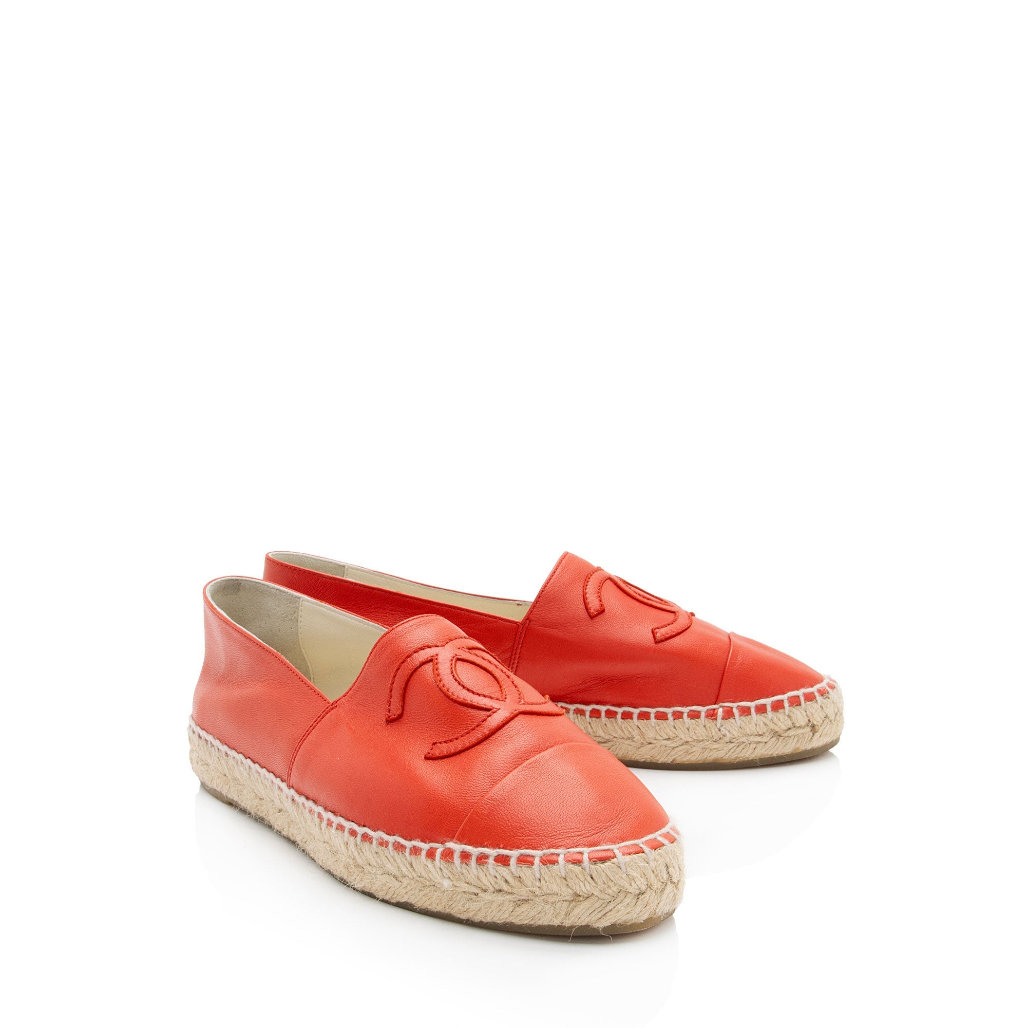 Chanel Lambskin CC Espadrilles - Size 7 / 37 (SHF-mU3mEW)