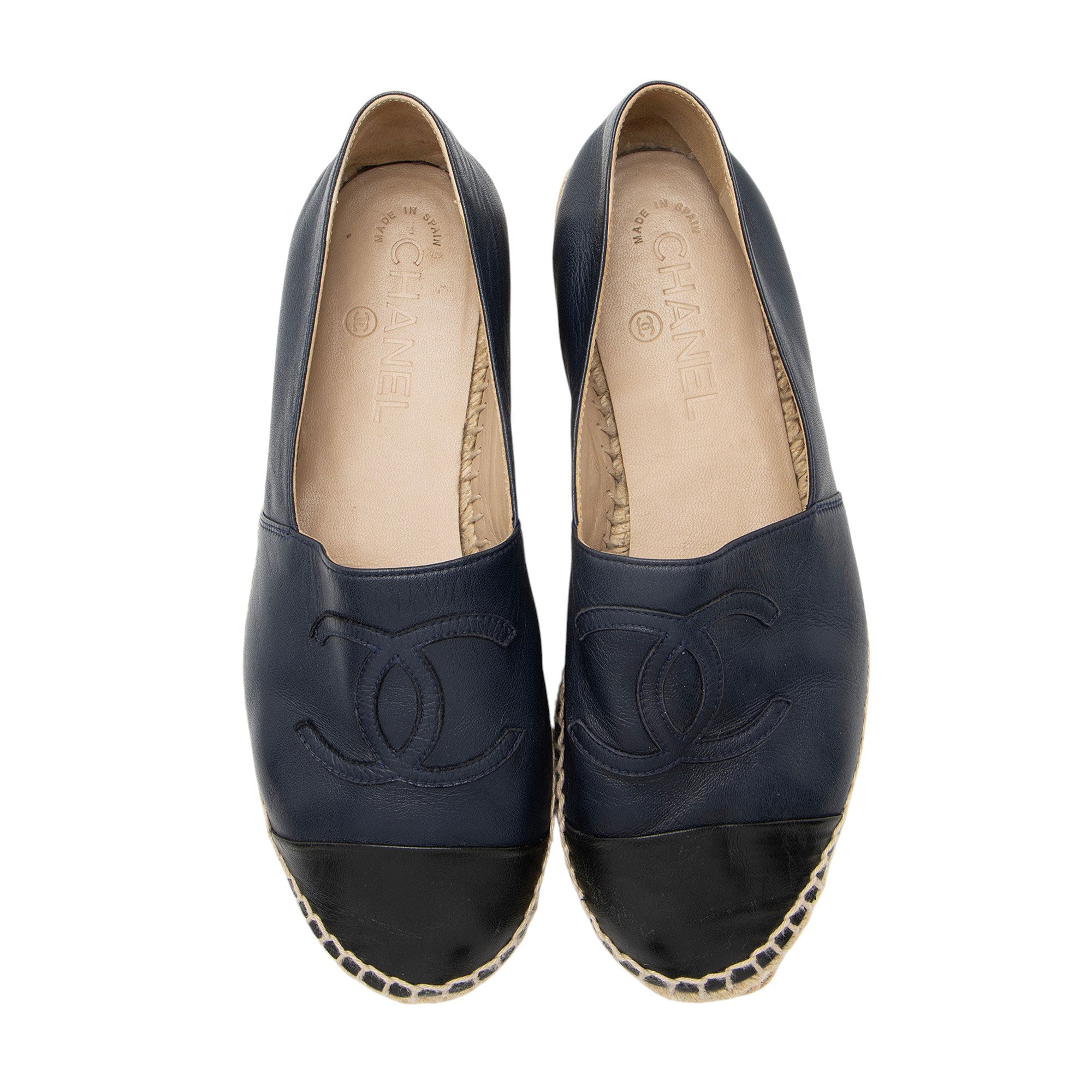 Chanel Lambskin CC Espadrilles - Size 7 / 37
