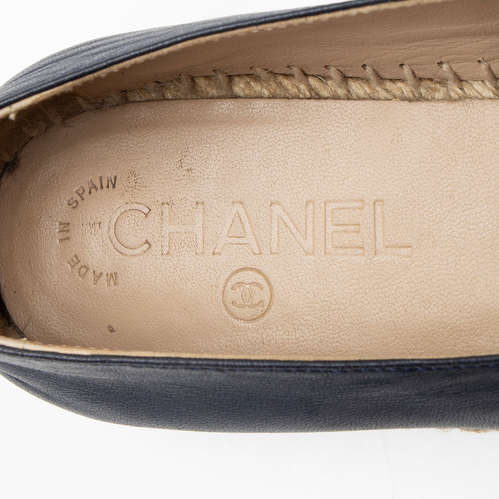 Chanel Lambskin CC Espadrilles - Size 7 / 37