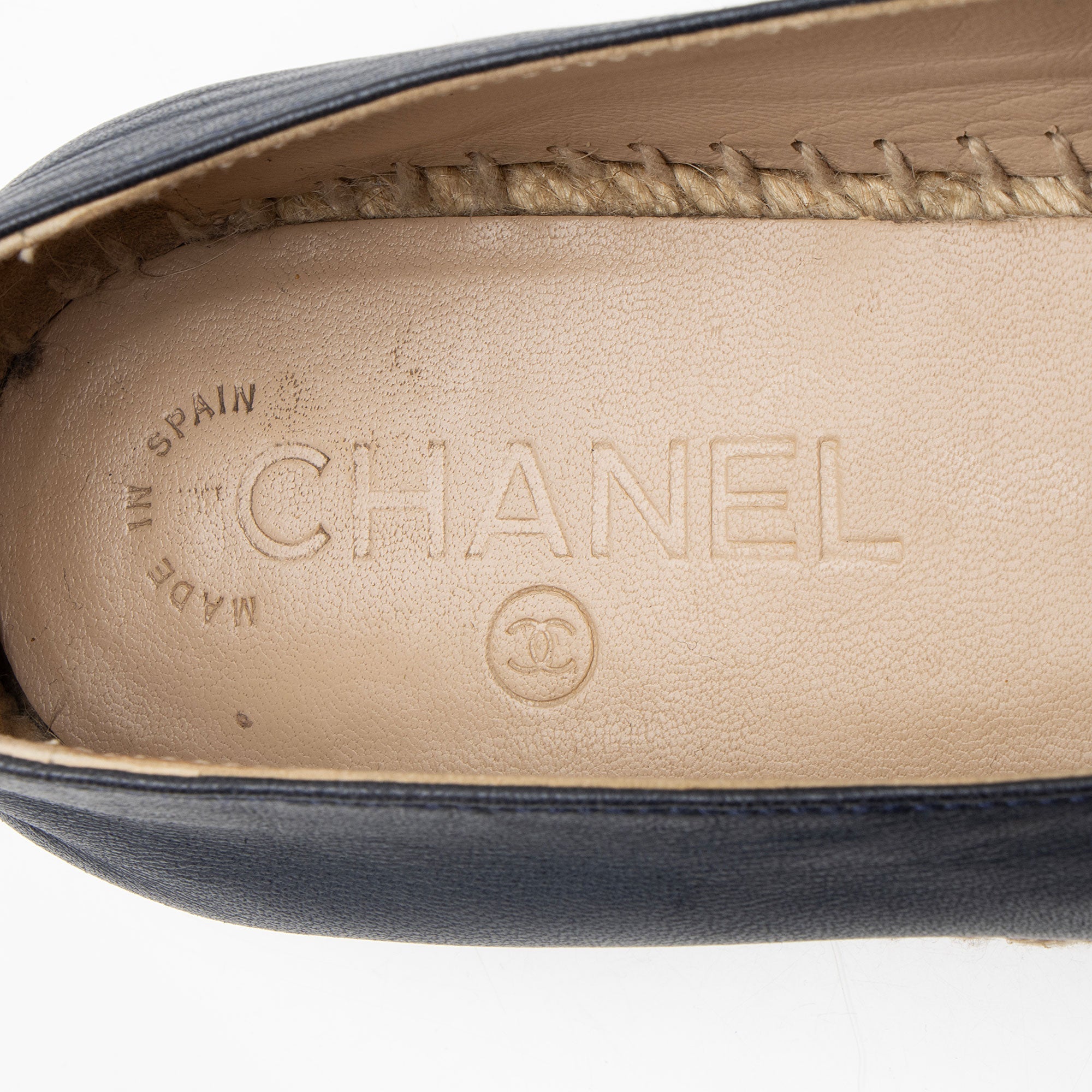 Chanel Lambskin CC Espadrilles - Size 7 / 37