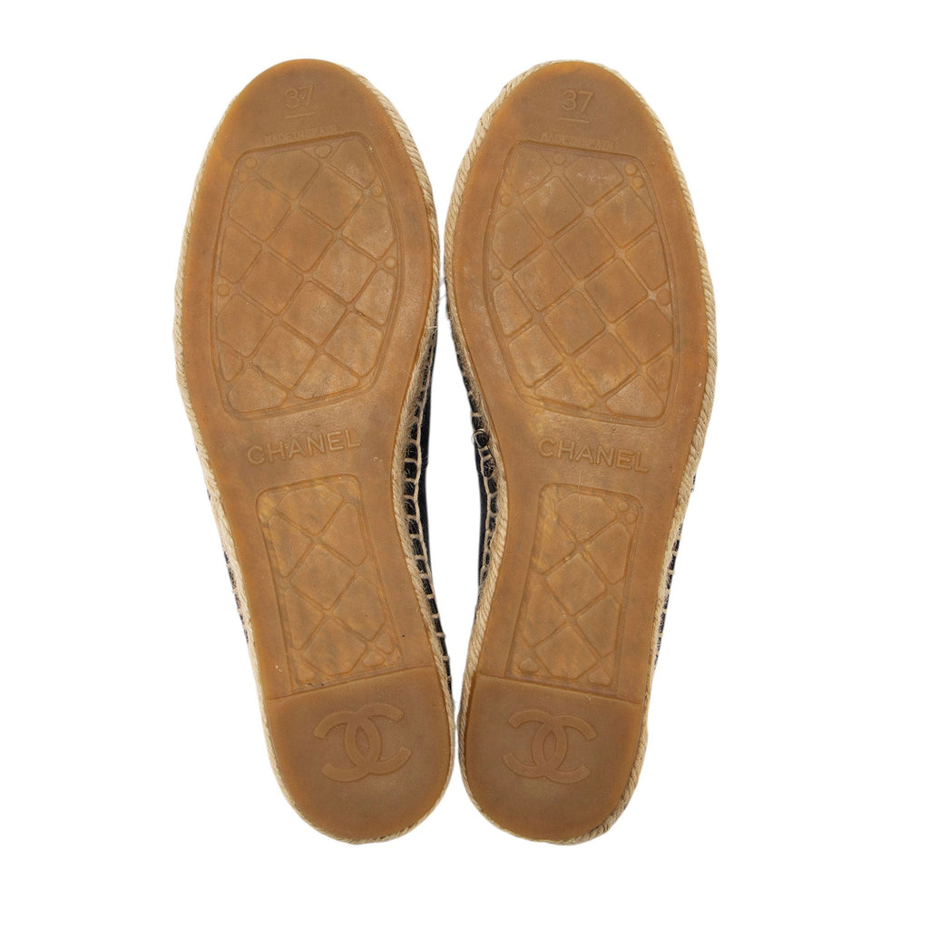 Chanel Lambskin CC Espadrilles - Size 7 / 37