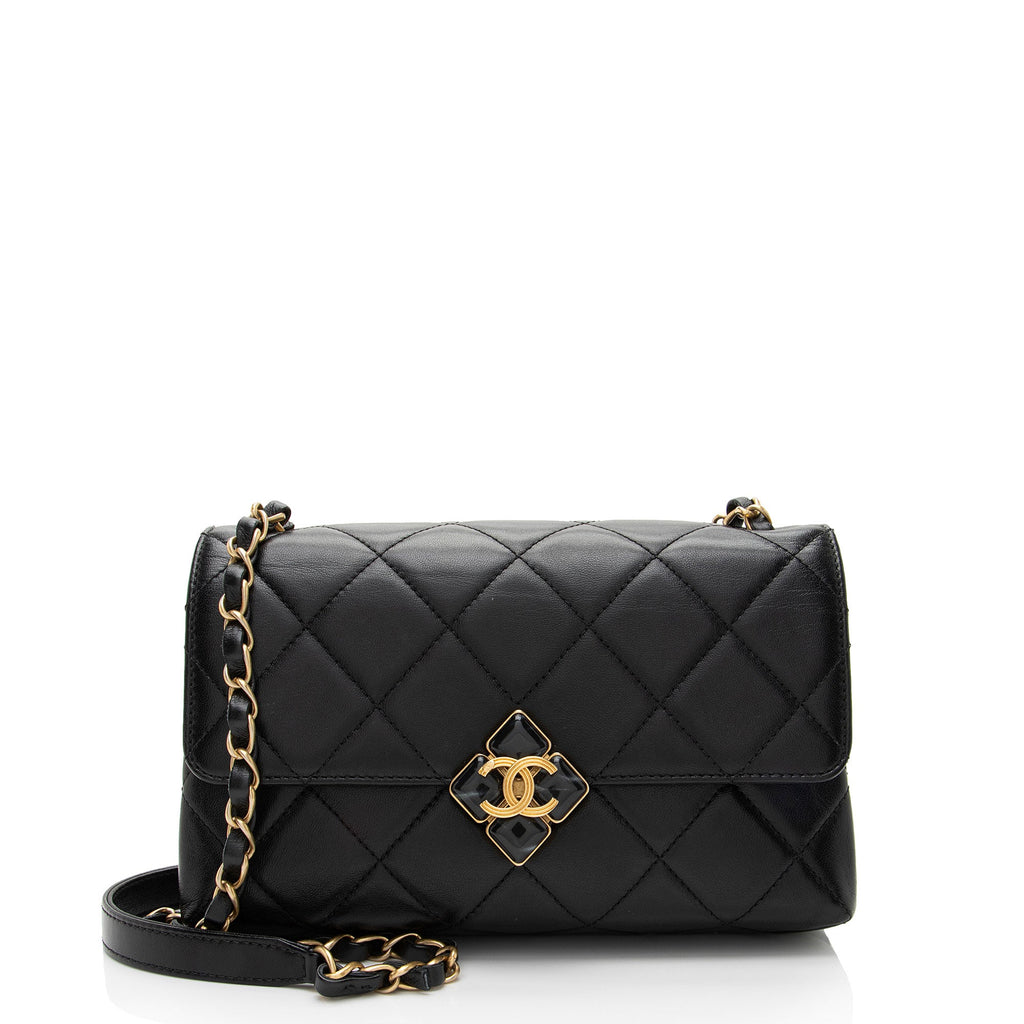 Chanel Lambskin CC Gem Chain Flap Bag