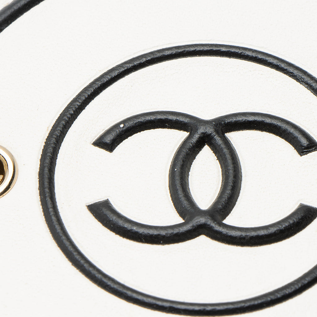 Chanel Lambskin CC Round Vanity Case with Chain