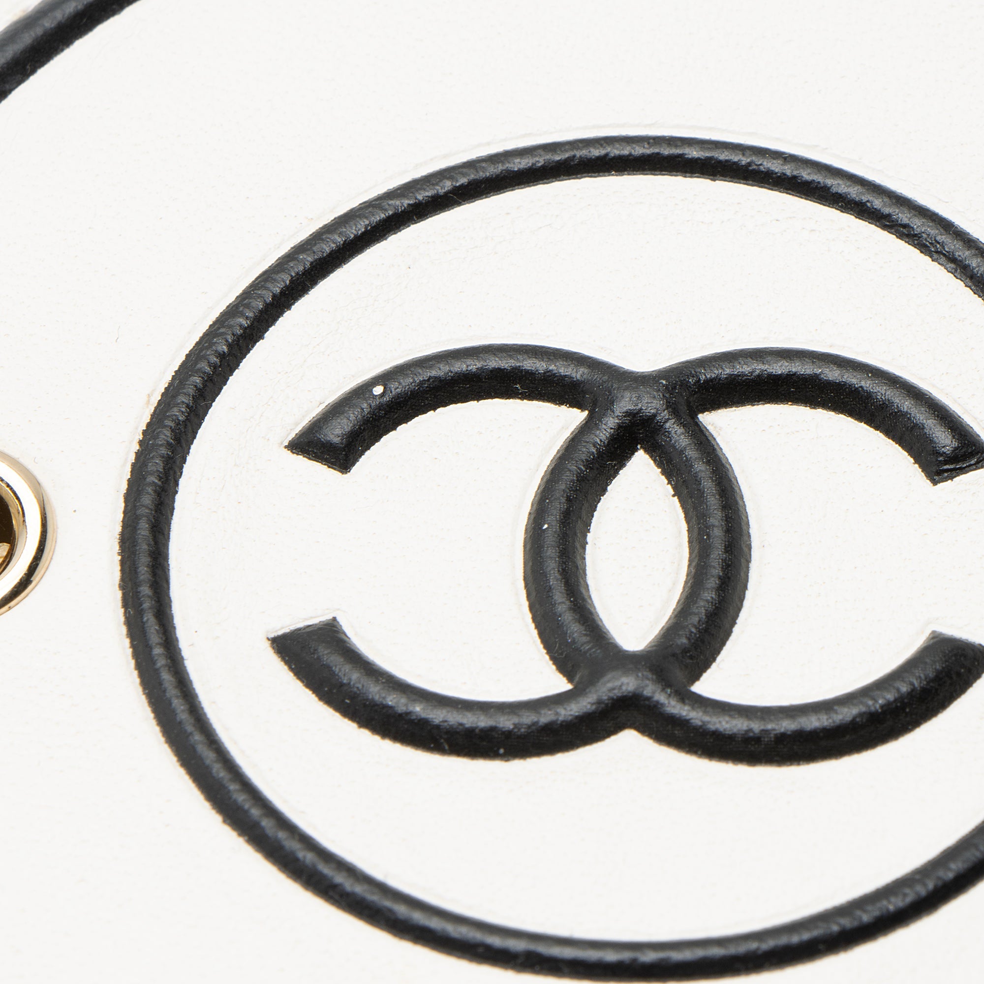Chanel Lambskin CC Round Vanity Case with Chain