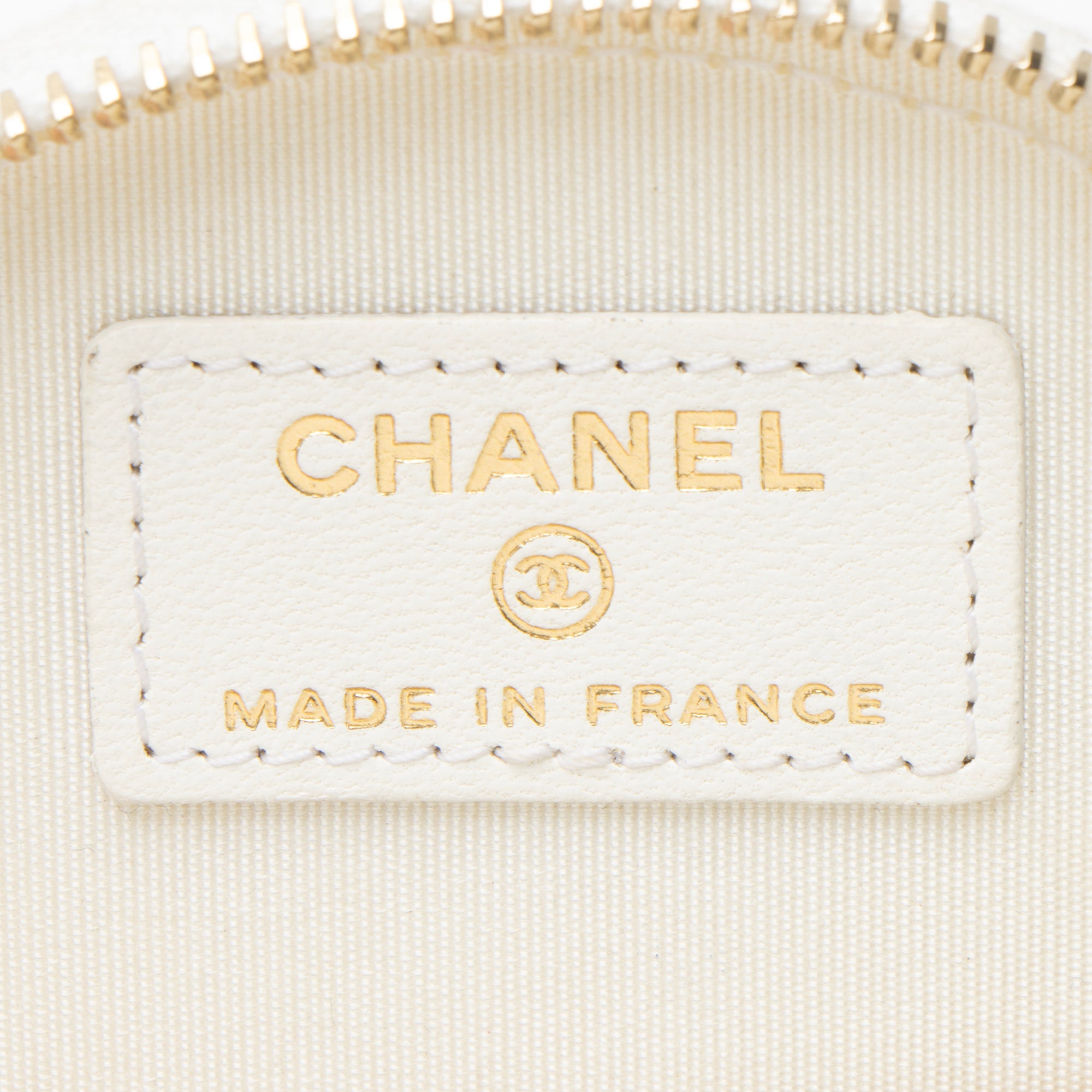Chanel Lambskin CC Round Vanity Case with Chain
