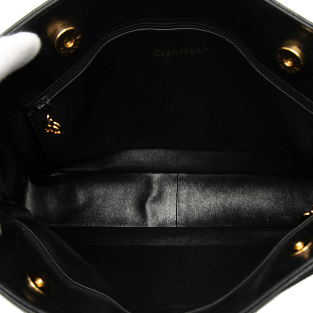 Chanel Lambskin CC Studded Logo Tote
