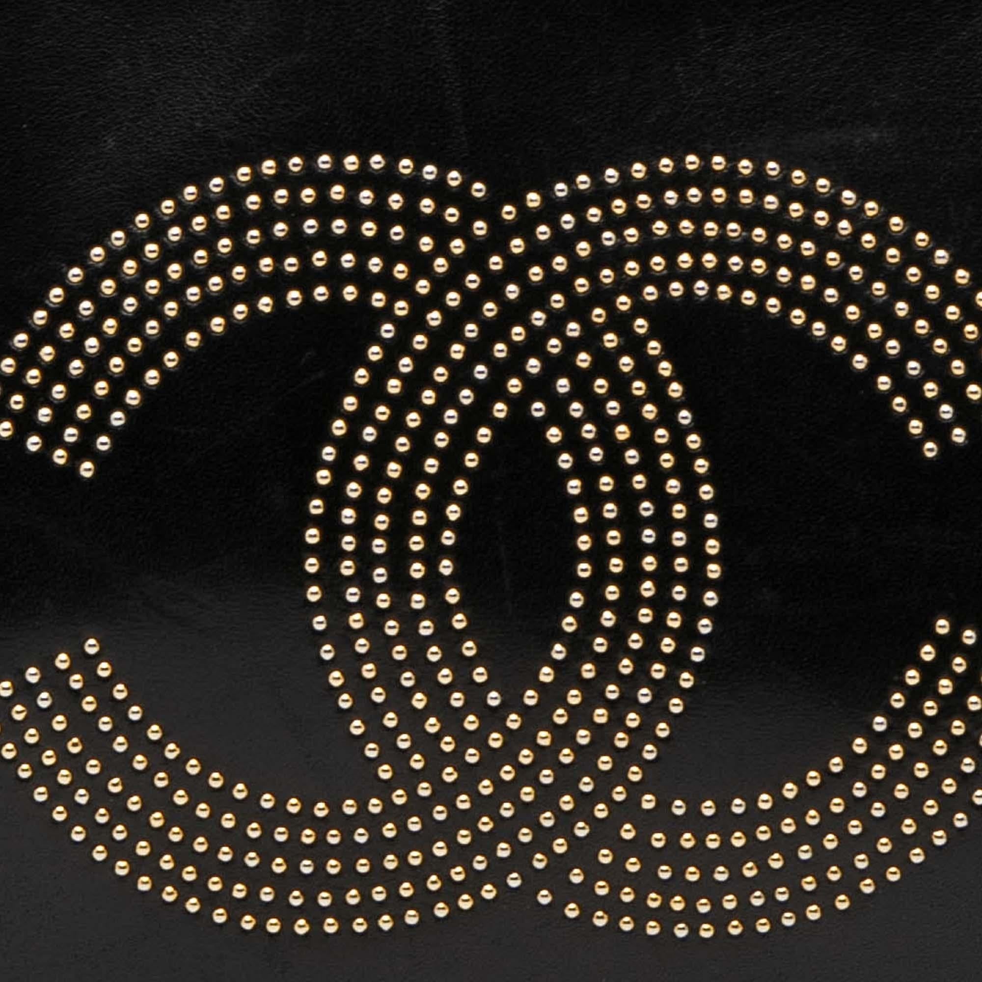 Chanel Lambskin CC Studded Logo Tote