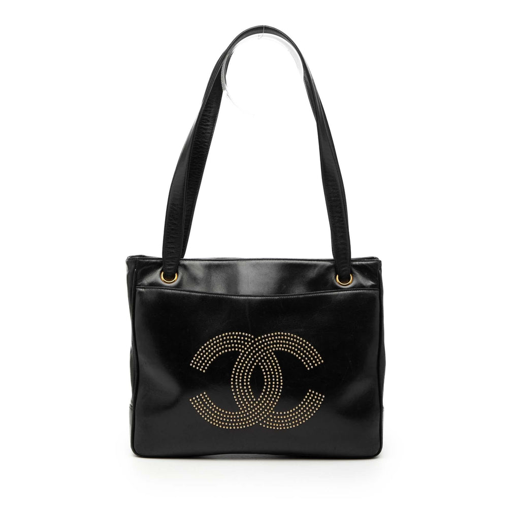 Chanel Lambskin CC Studded Logo Tote