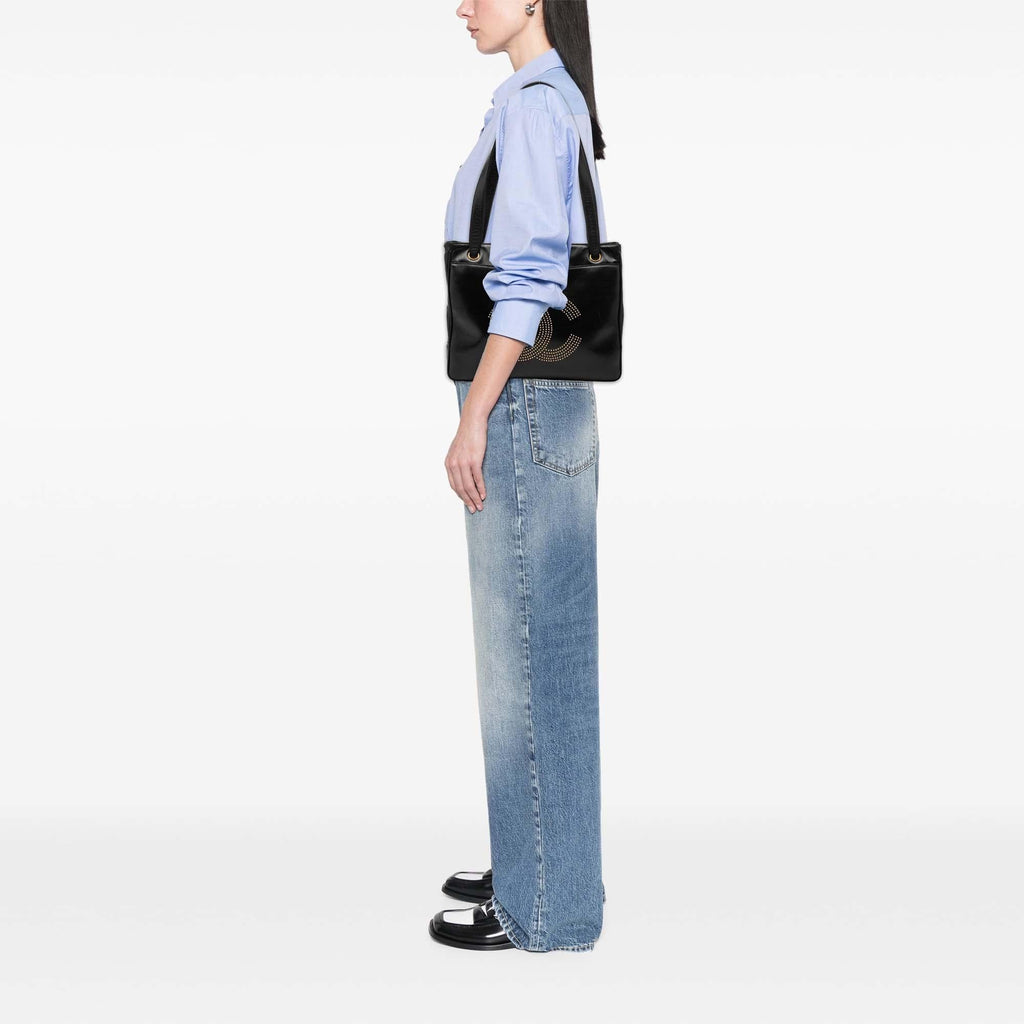 Chanel Lambskin CC Studded Logo Tote