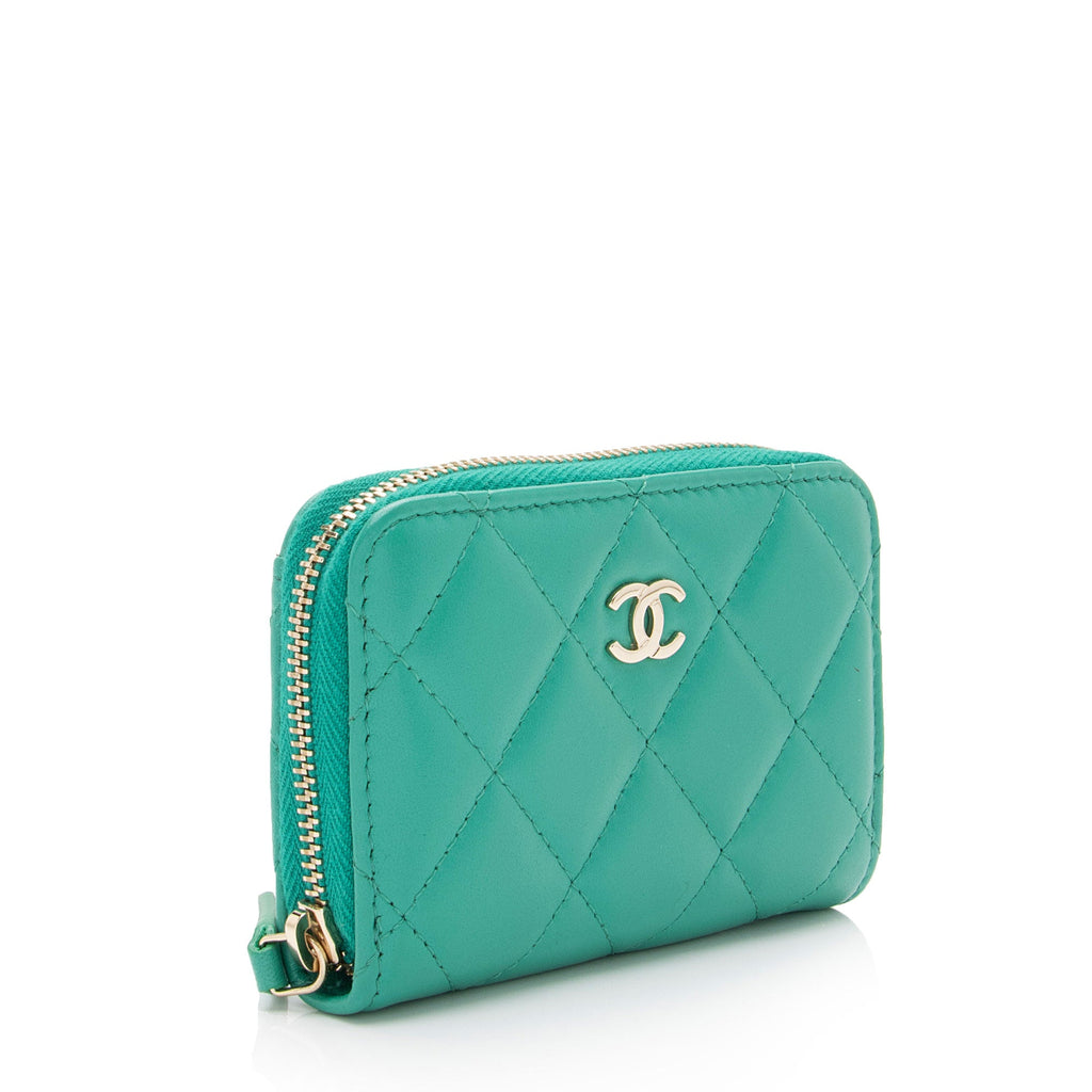Chanel Lambskin CC Zip Around Card Case (SHF-kPLZP1)