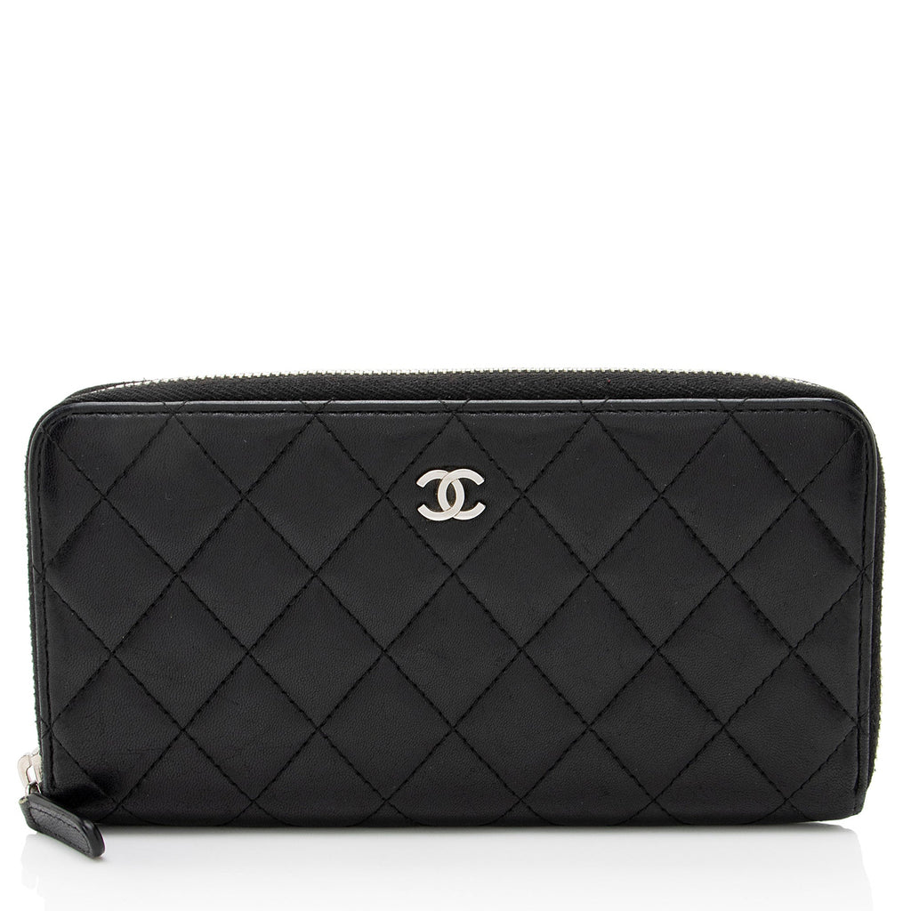Chanel Lambskin CC Zip Around Wallet