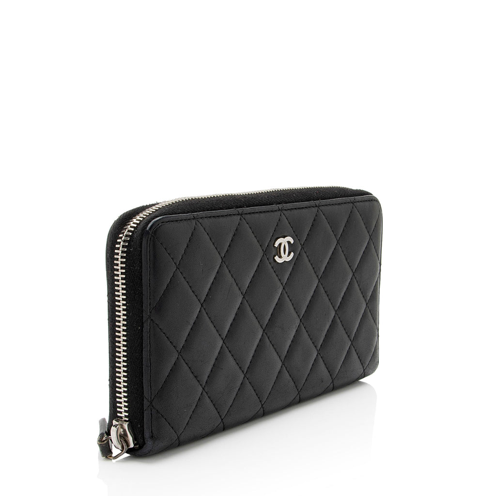 Chanel Lambskin CC Zip Around Wallet