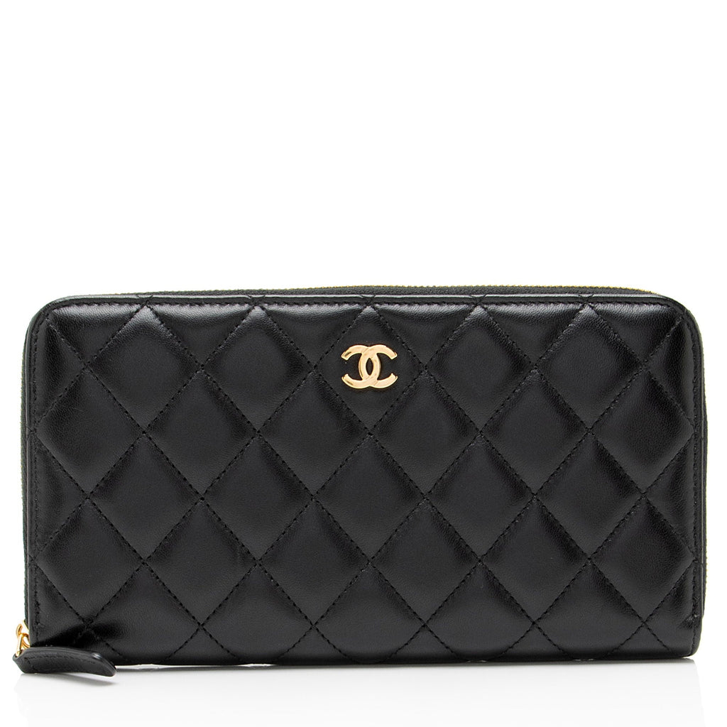 Chanel Lambskin CC Zip Around Wallet