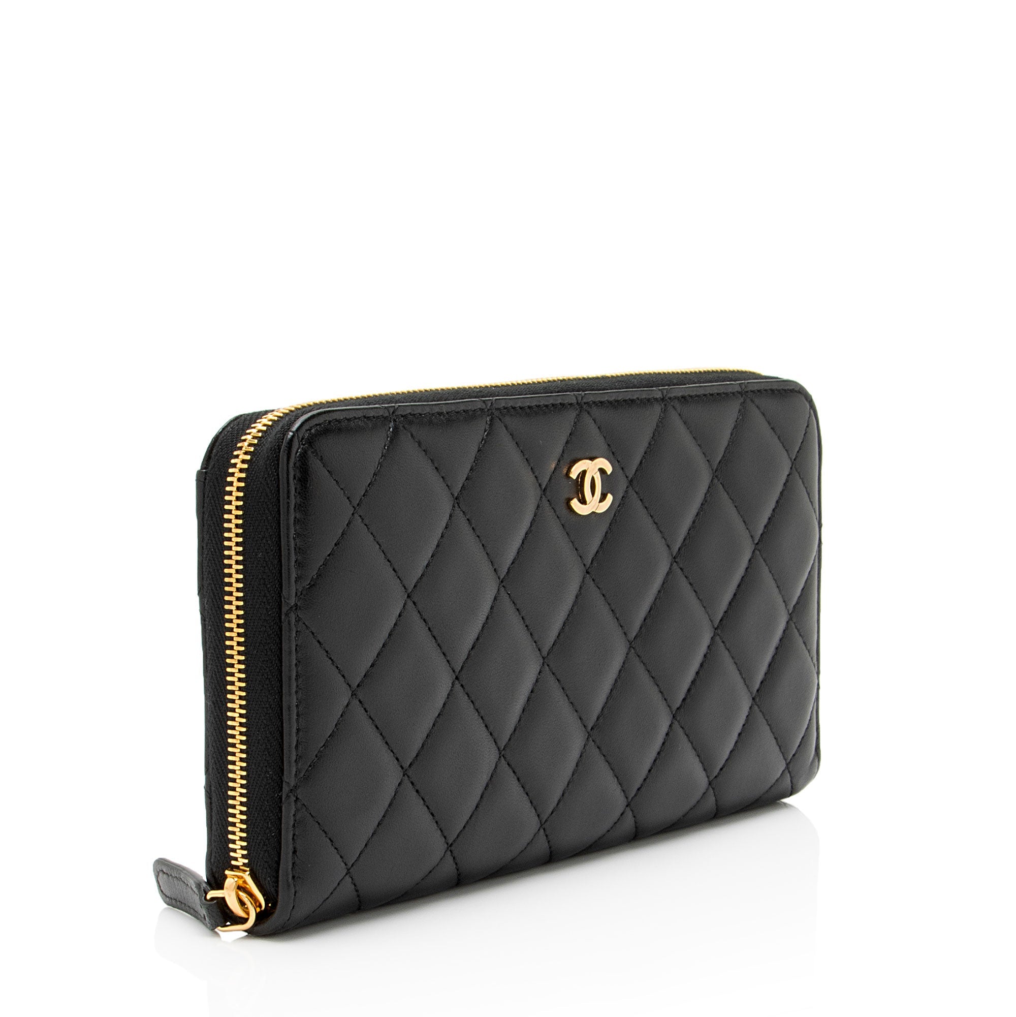 Chanel Lambskin CC Zip Around Wallet