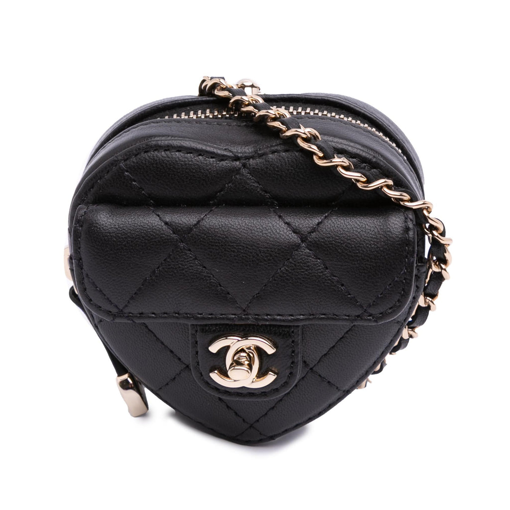 Chanel Lambskin CC in Love Heart Necklace Bag
